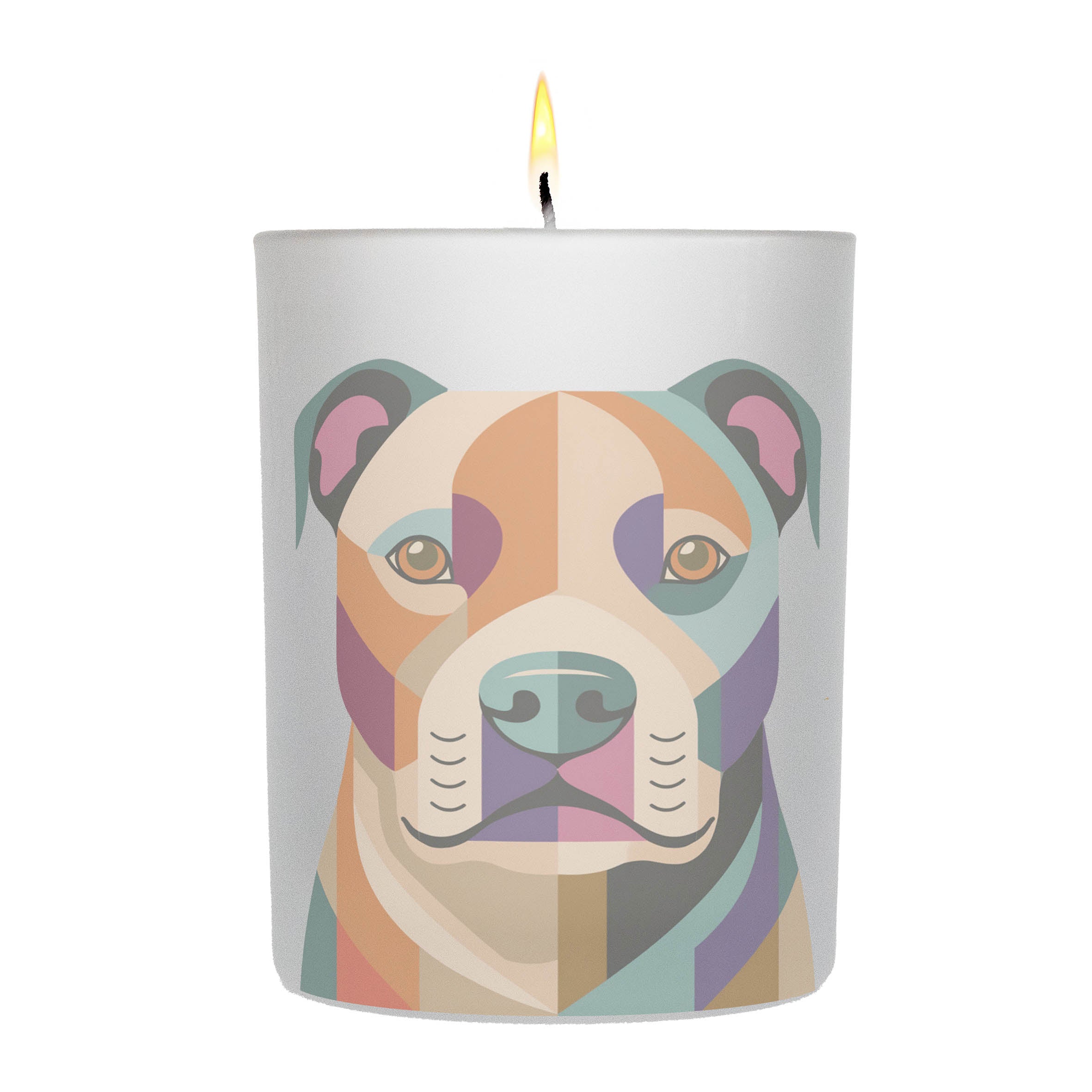 American Pitbull Terrier Graphic Retro Chic Frosted Candle