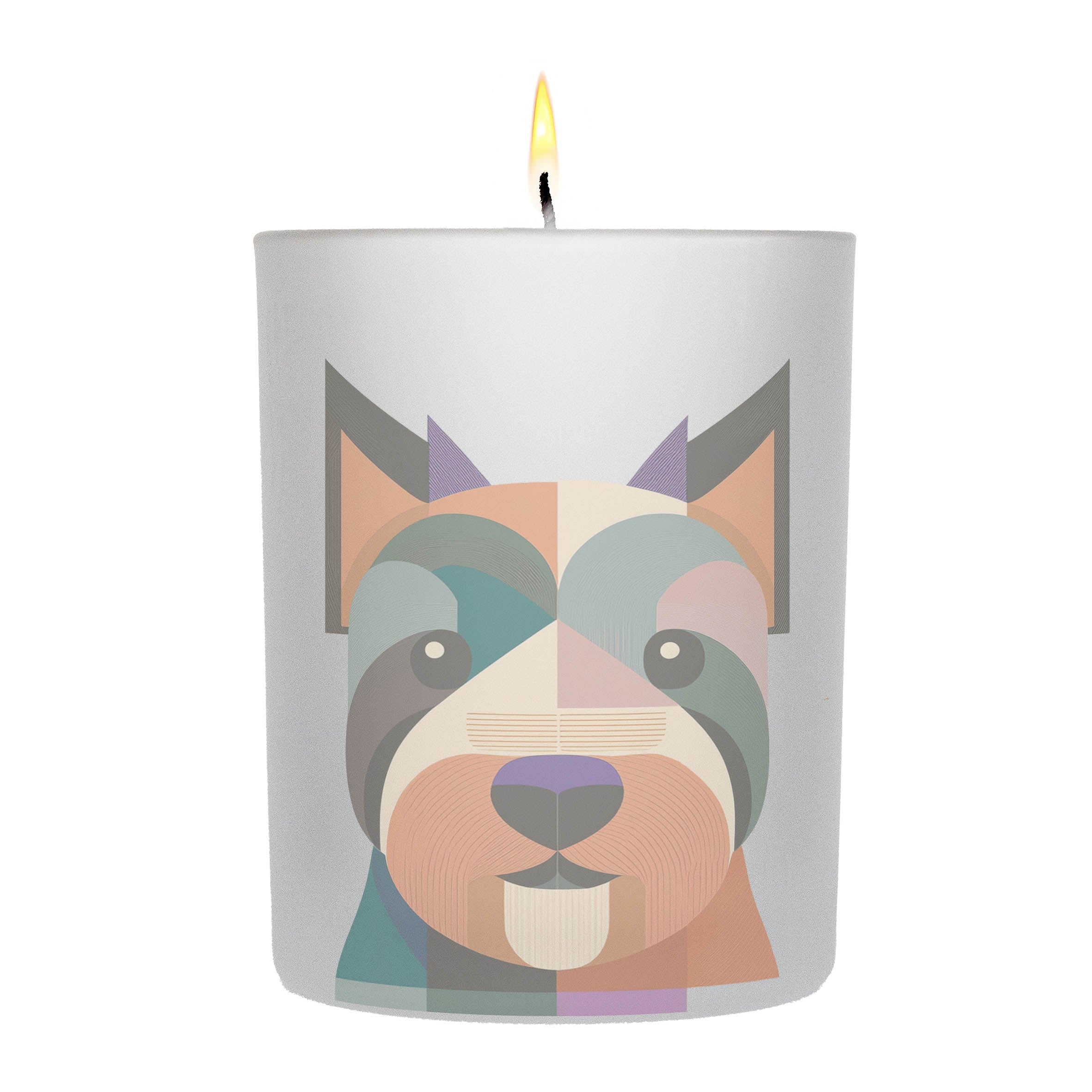 Australian Terrier Graphic Retro Chic Frosted Candle