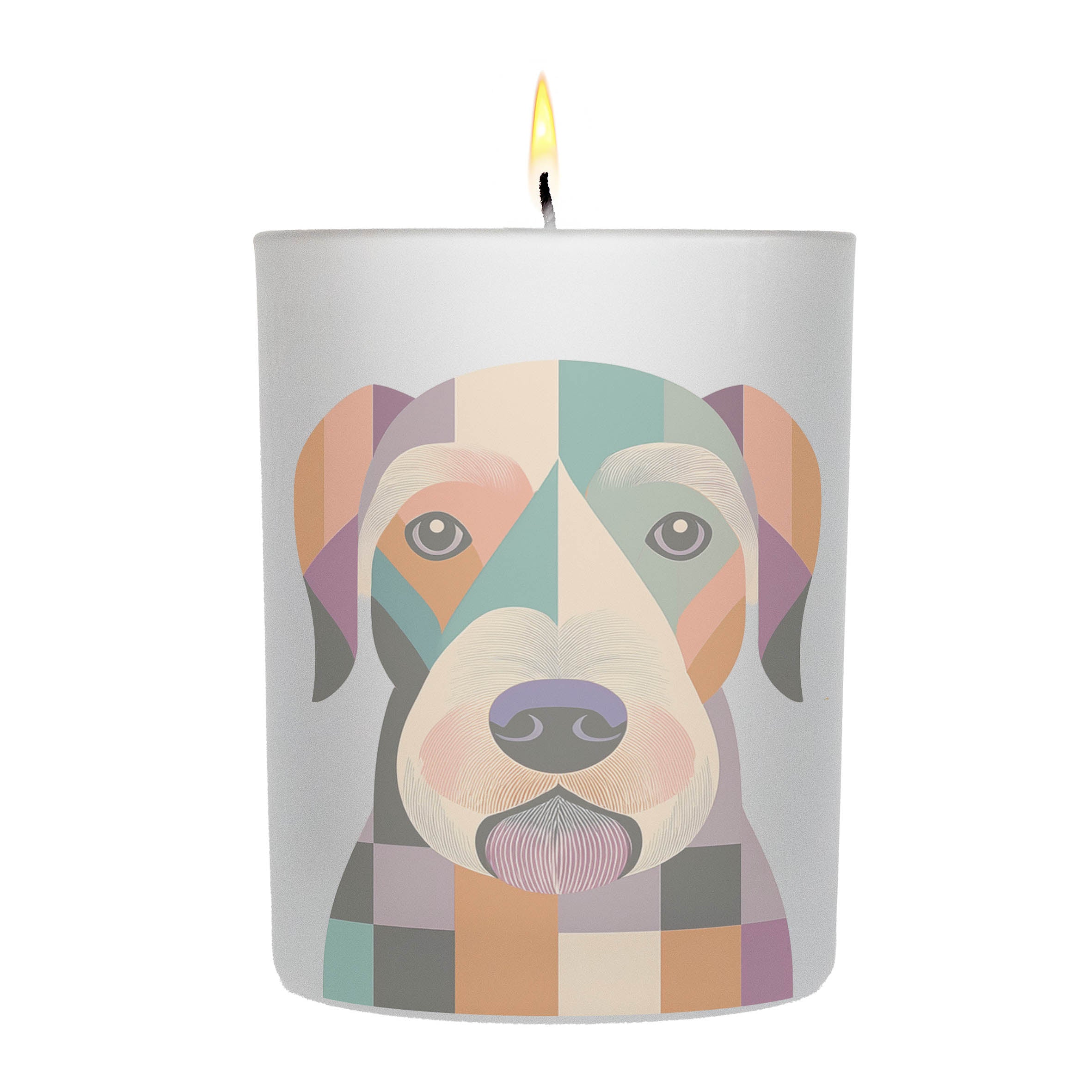 Bedlington Terrier Graphic Retro Chic Frosted Candle