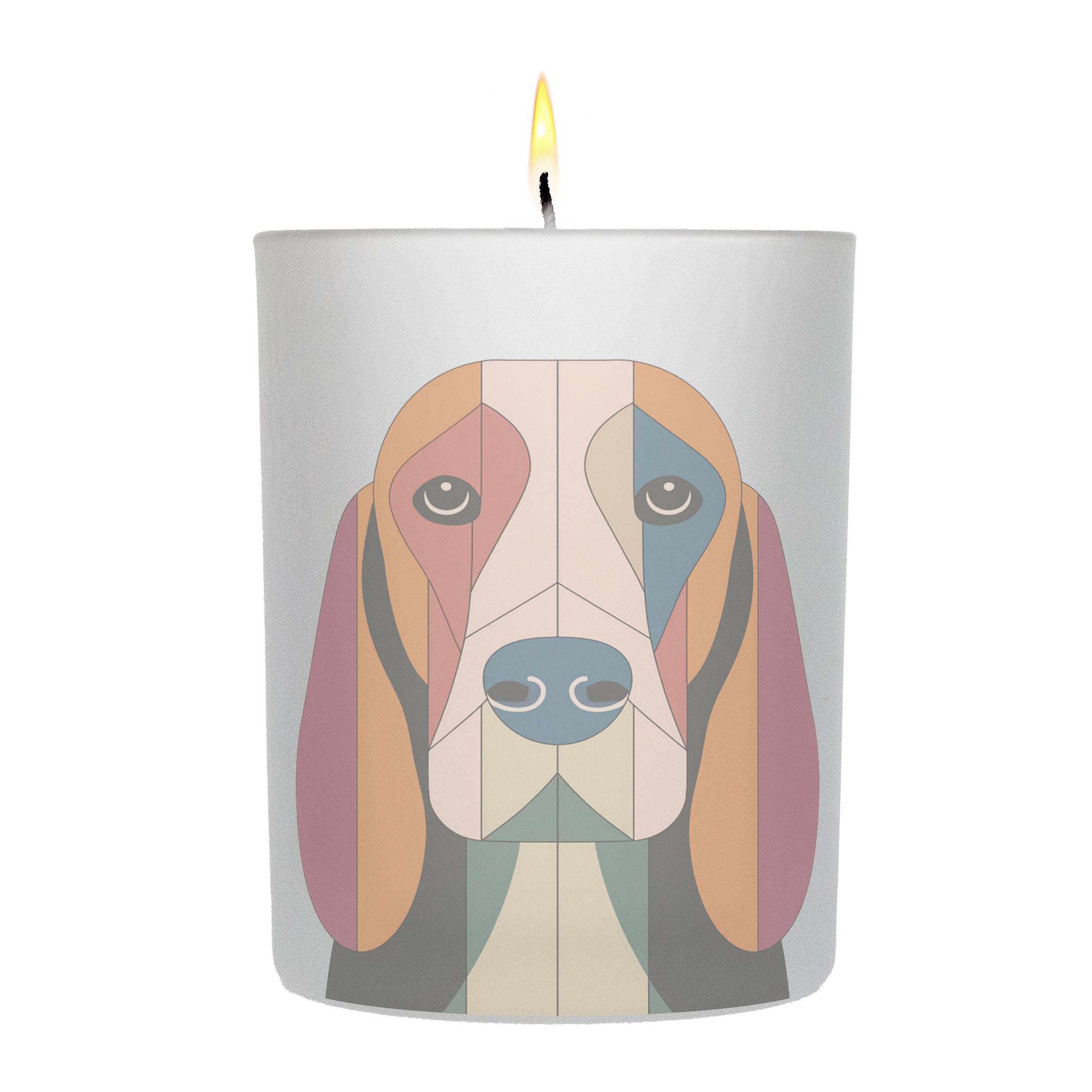 Bloodhound Graphic Retro Chic Frosted Candle