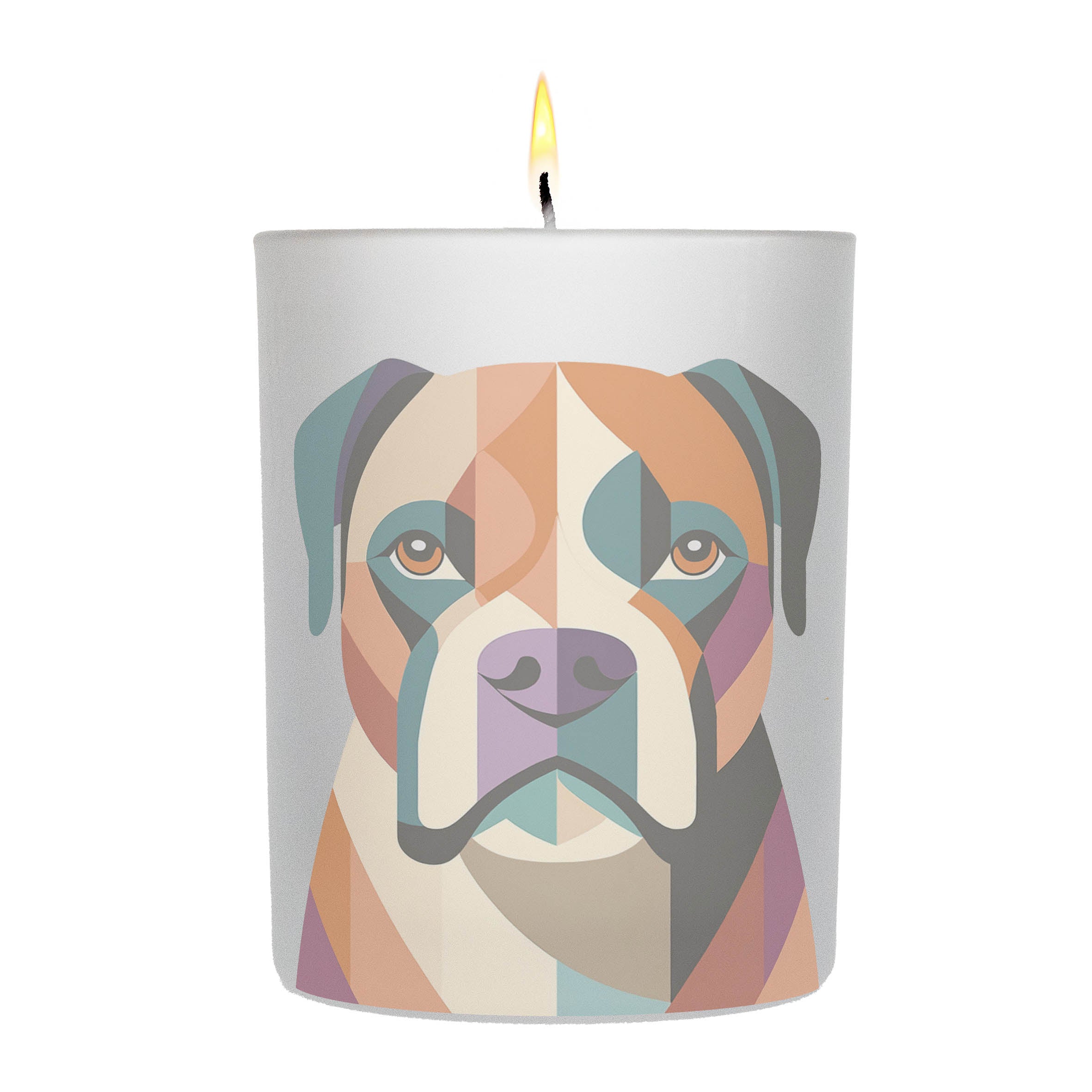 Boxer Graphic Retro Chic Frosted Candle