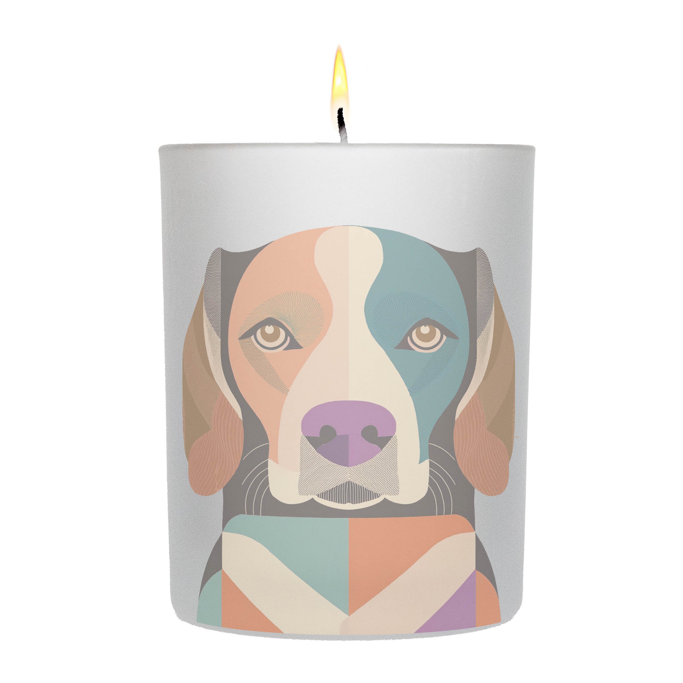 Boykin Spaniel Graphic Retro Chic Frosted Candle