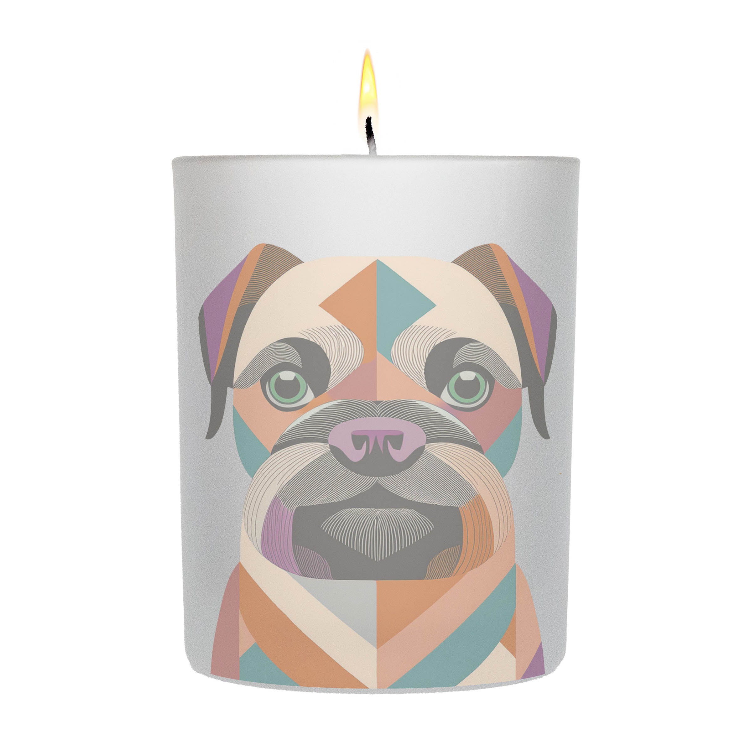 Brussels Griffon Graphic Retro Chic Frosted Candle