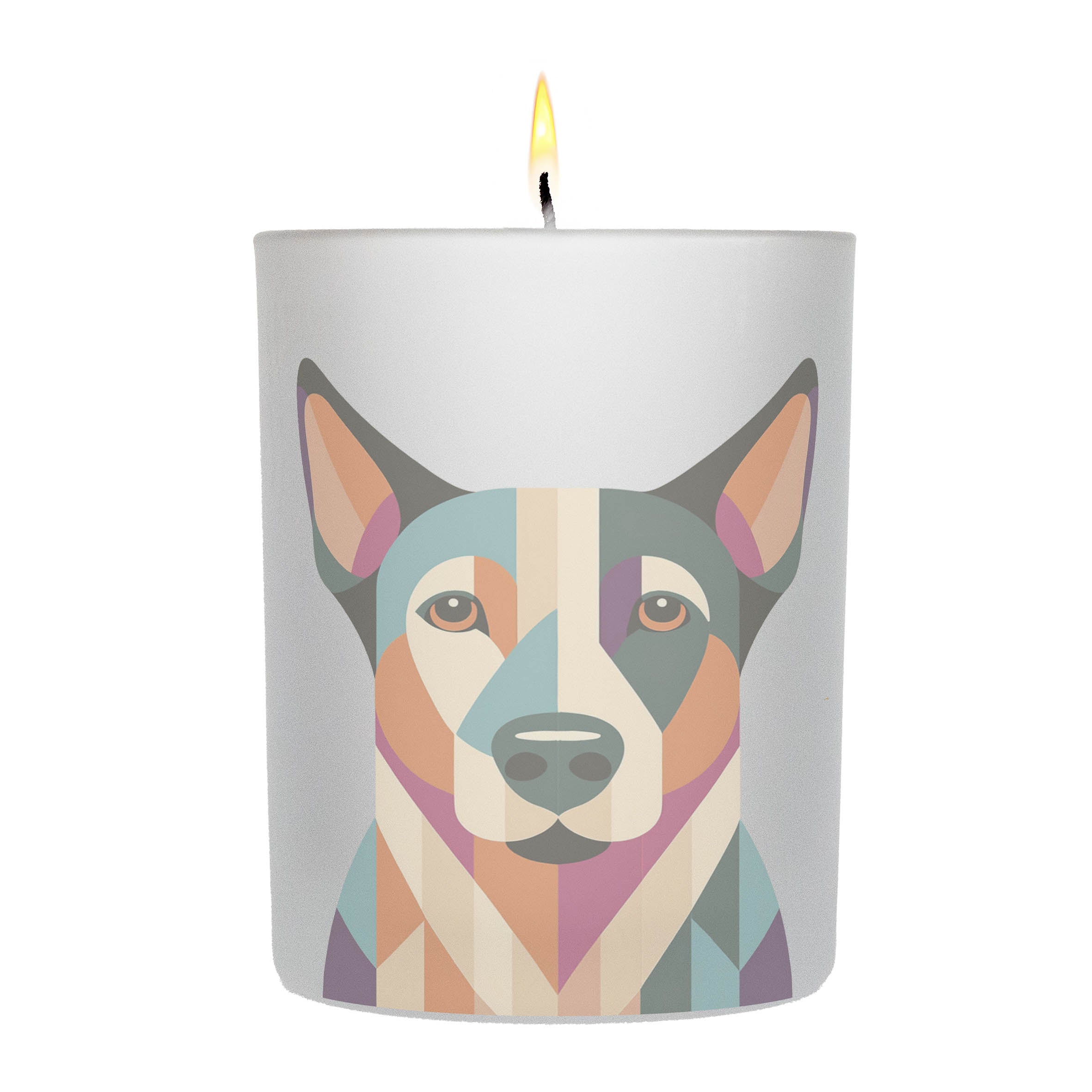 Cattle Dog Graphic Retro Chic Frosted Candle