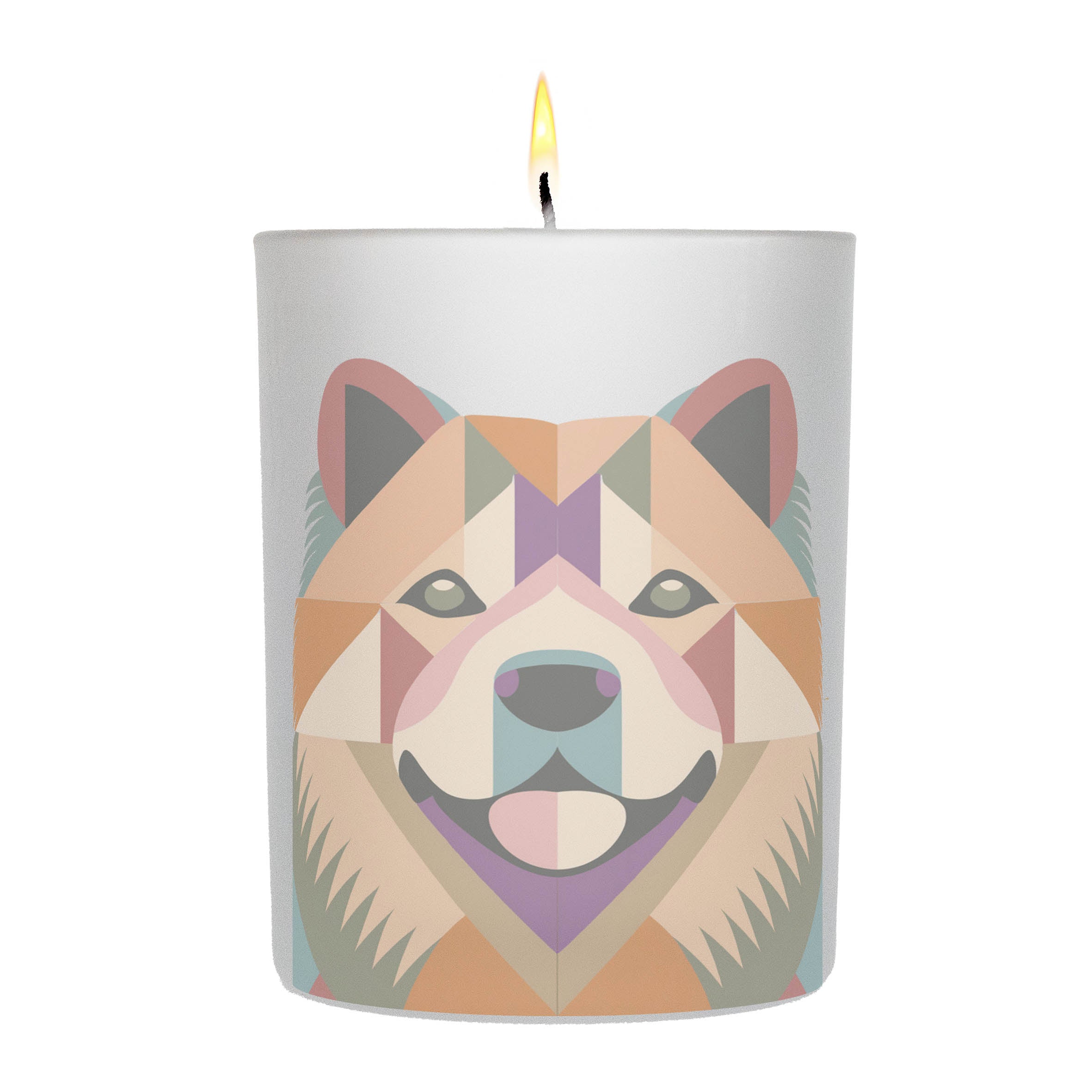 Chow Chow Graphic Retro Chic Frosted Candle