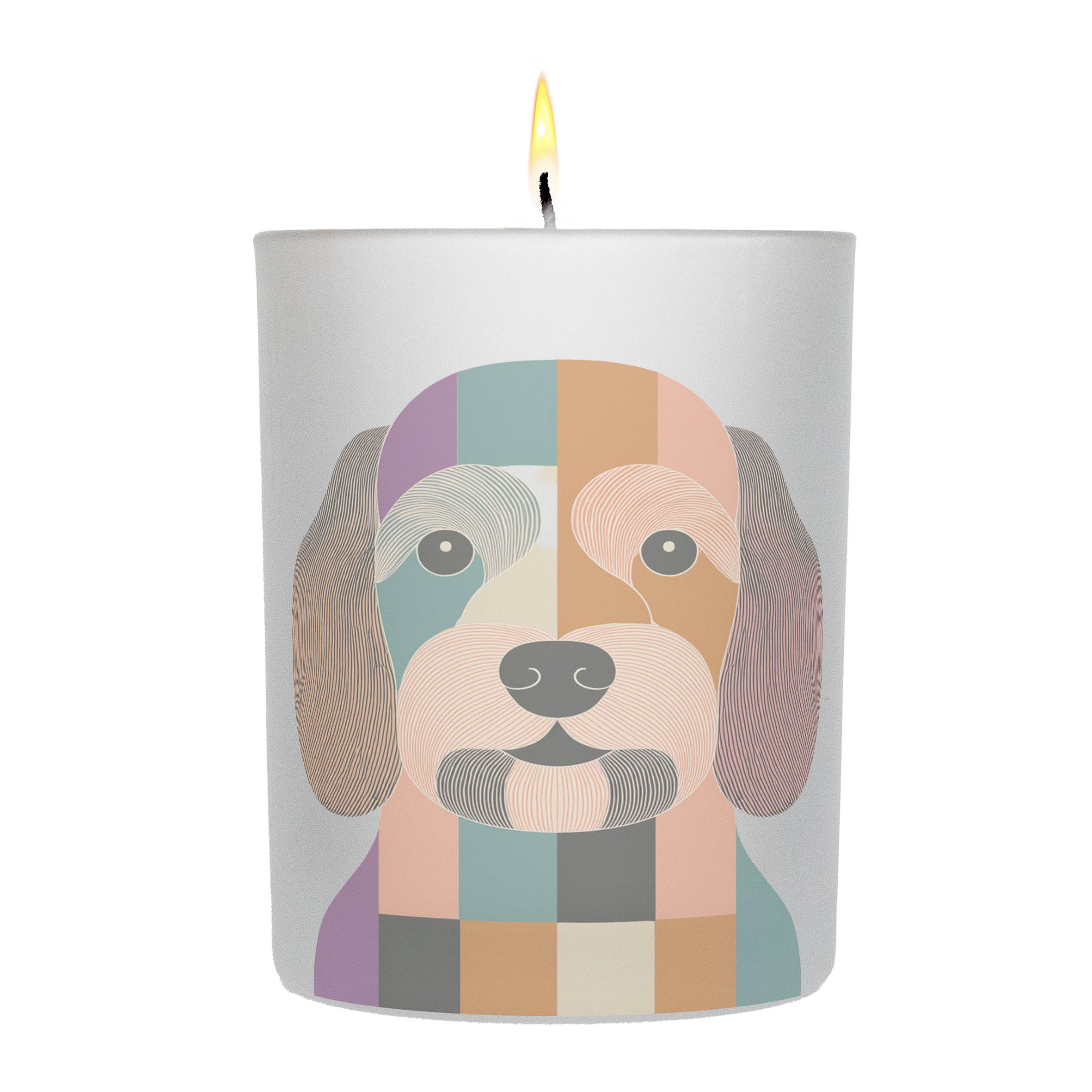 Cobberdog Graphic Retro Chic Frosted Candle