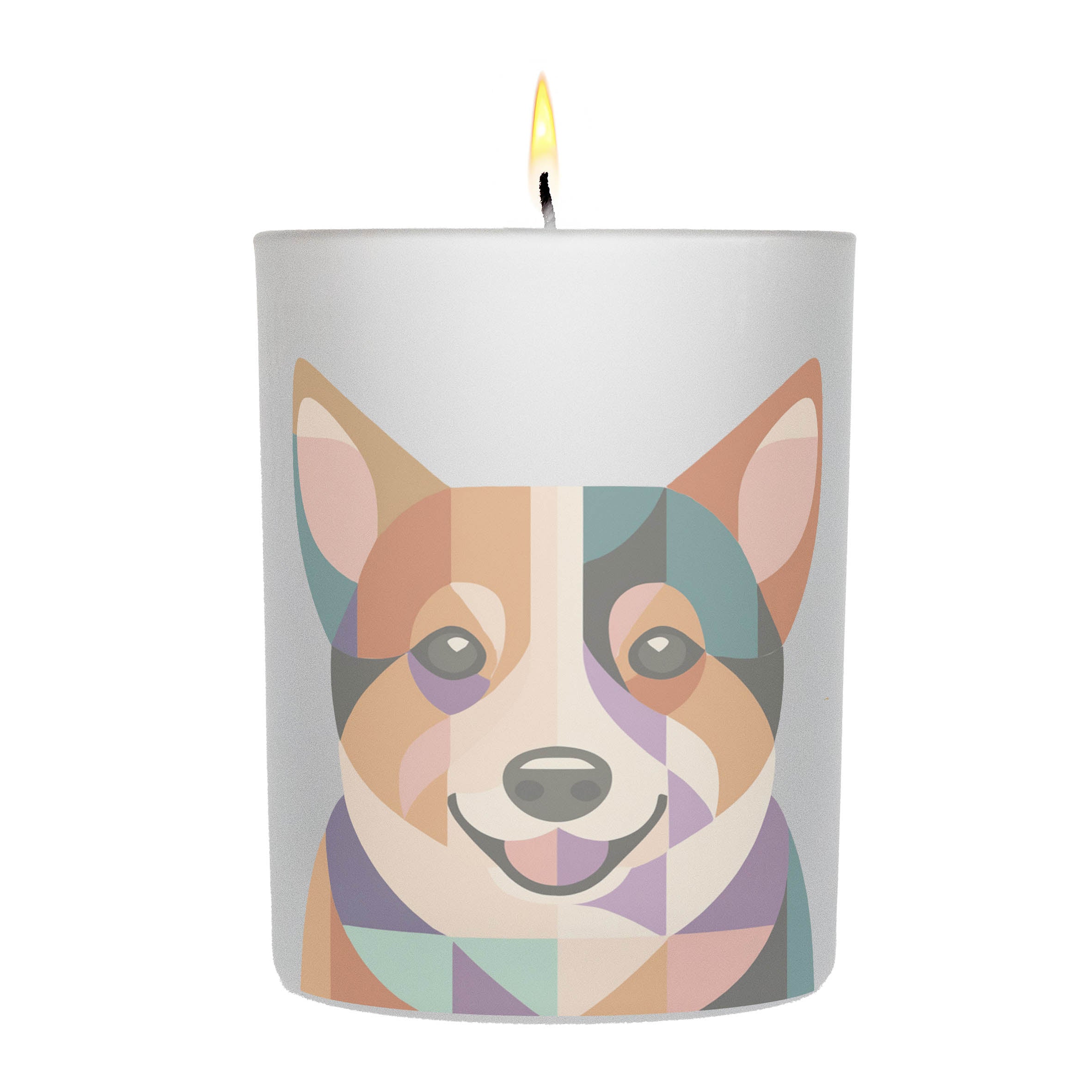Corgi Graphic Retro Chic Frosted Candle