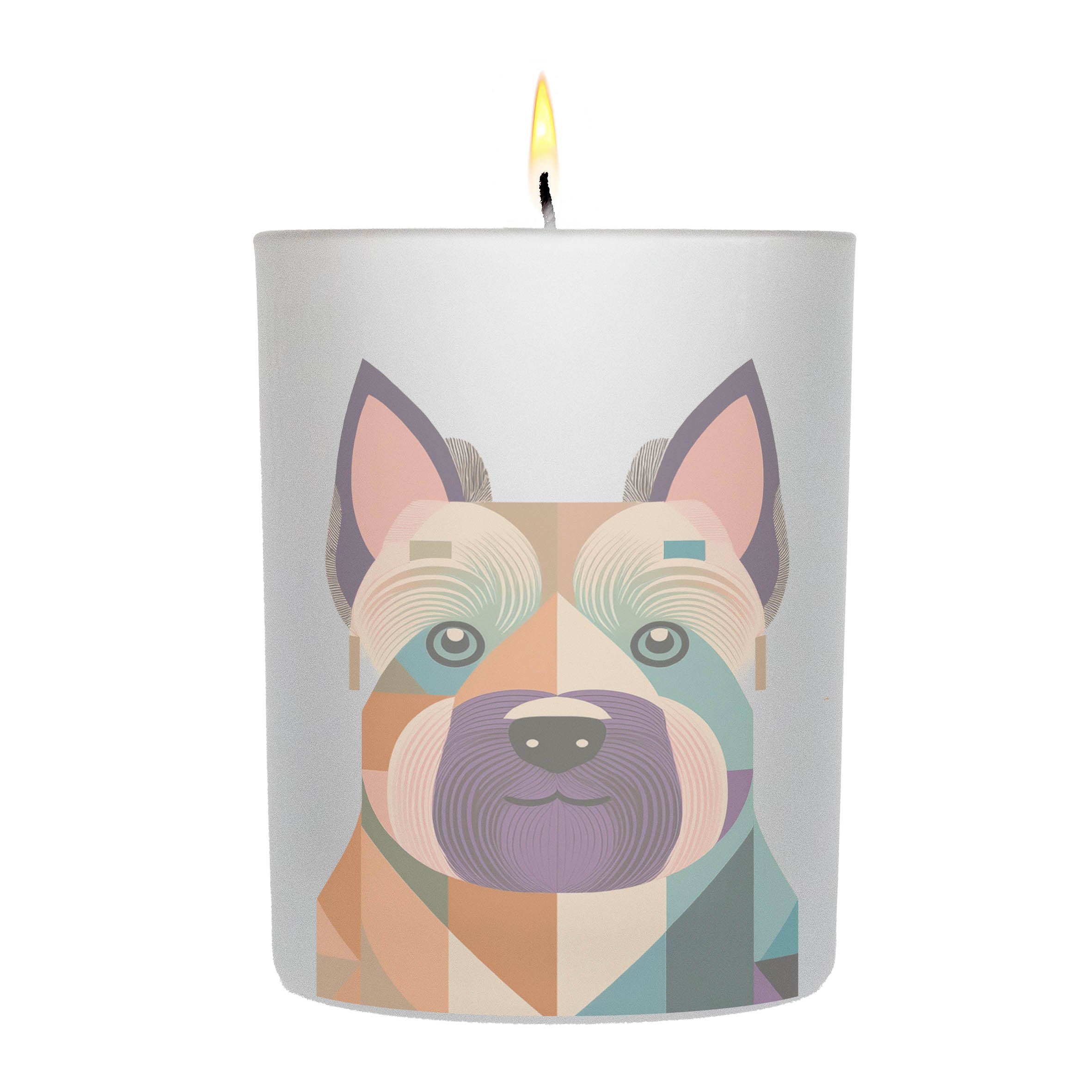 Coton de Tulear Graphic Retro Chic Frosted Candle