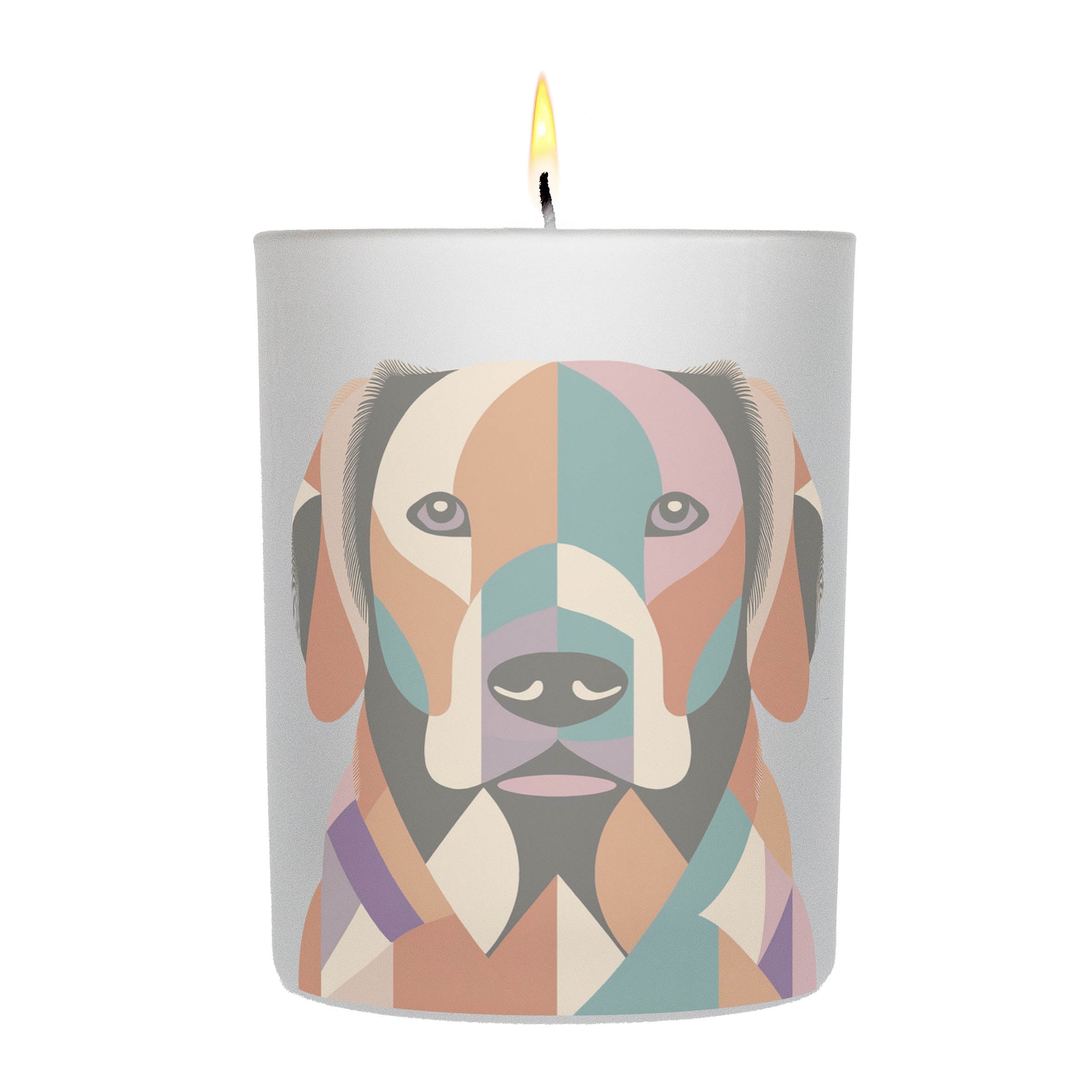 Curly Coated Retriever Graphic Retro Chic Frosted Candle