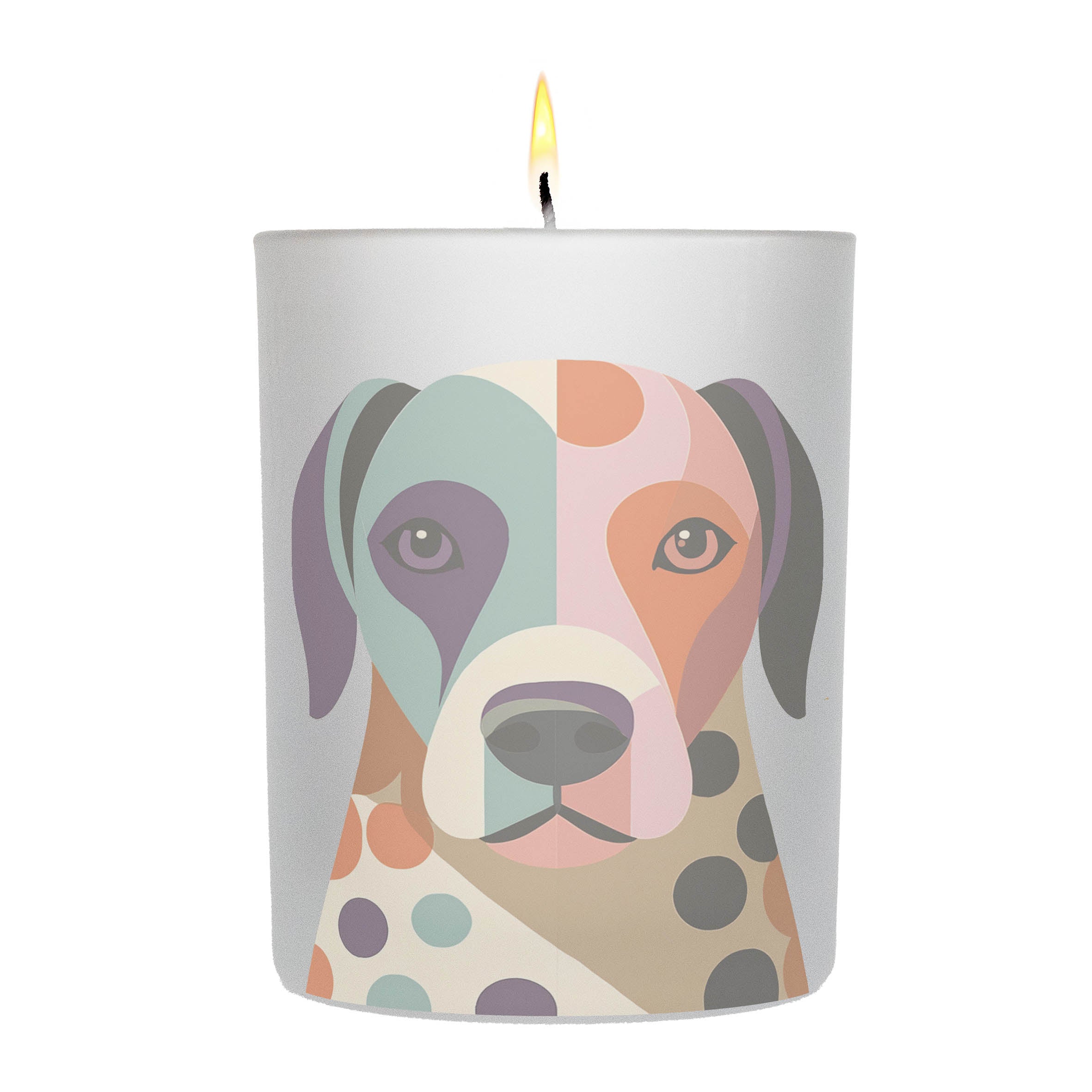 Dalmatian Graphic Retro Chic Frosted Candle