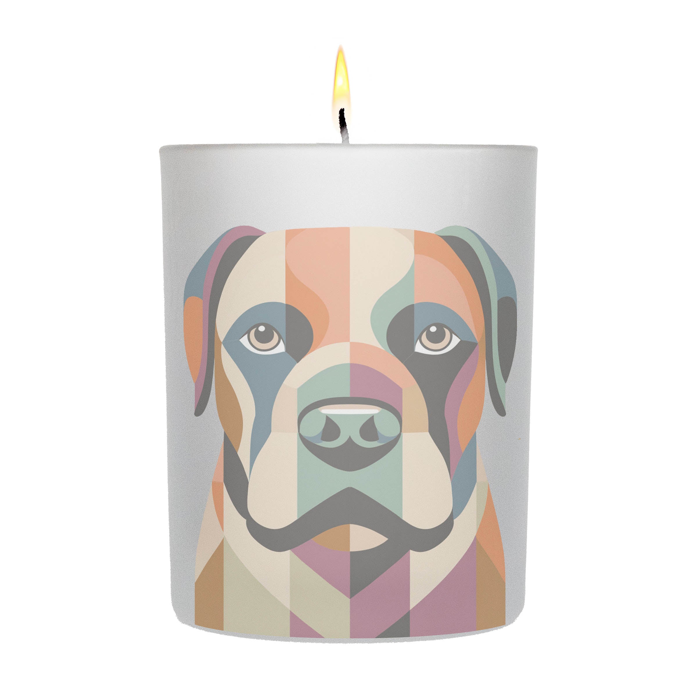 Dogue de Bordeaux Graphic Retro Chic Frosted Candle