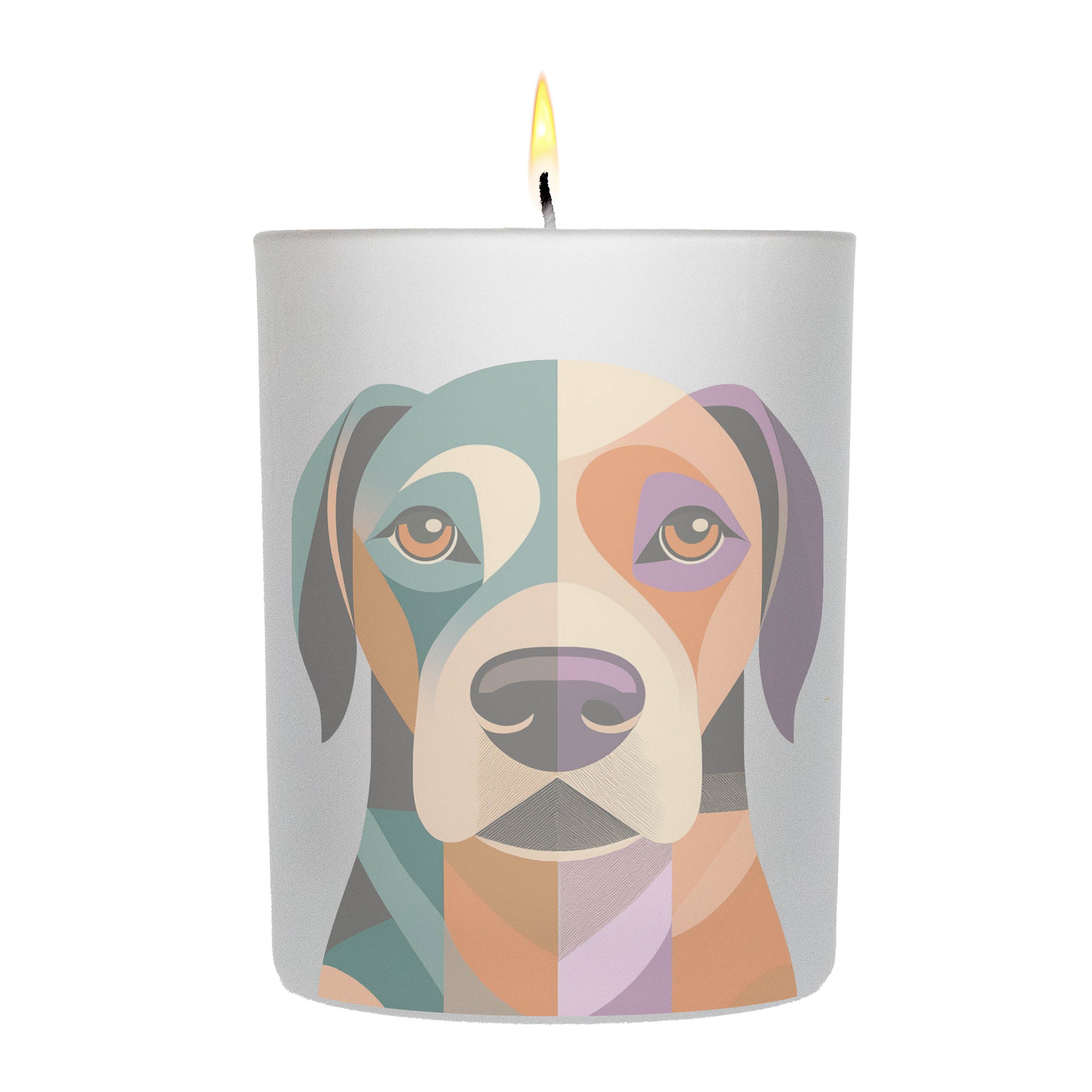 English Pointer Graphic Retro Chic Frosted Candle