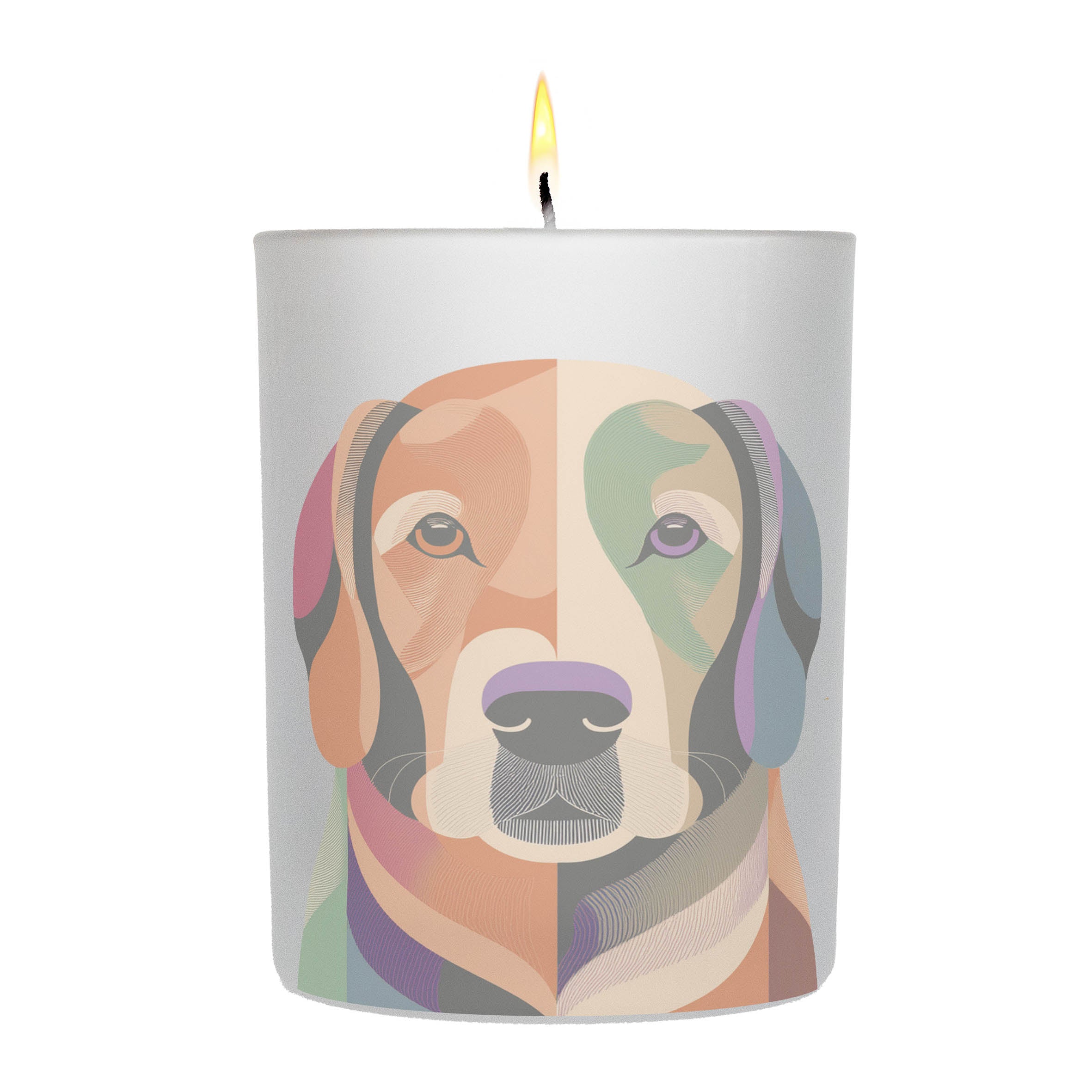 Flat Coated Retrievers Graphic Retro Chic Frosted Candle