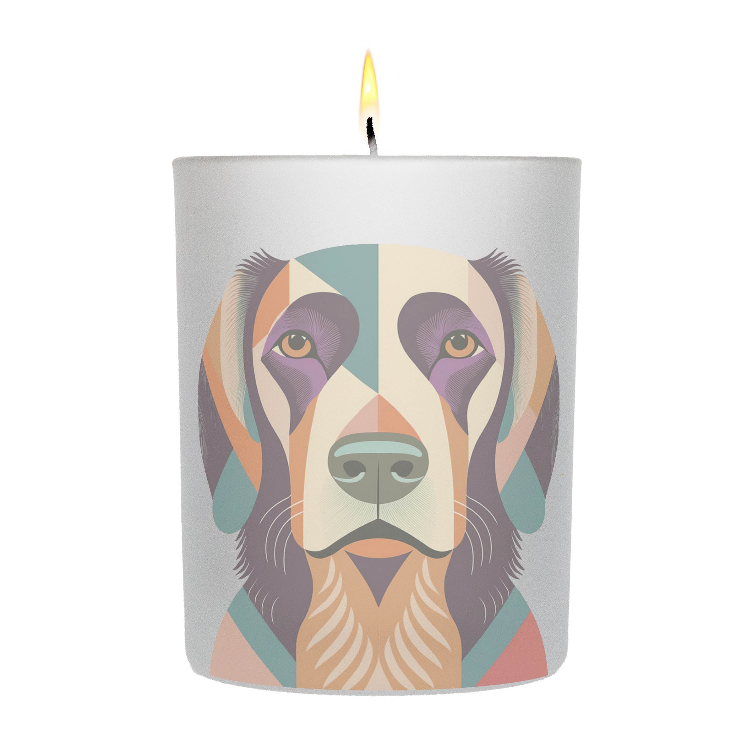 Gordon Setter Graphic Retro Chic Frosted Candle