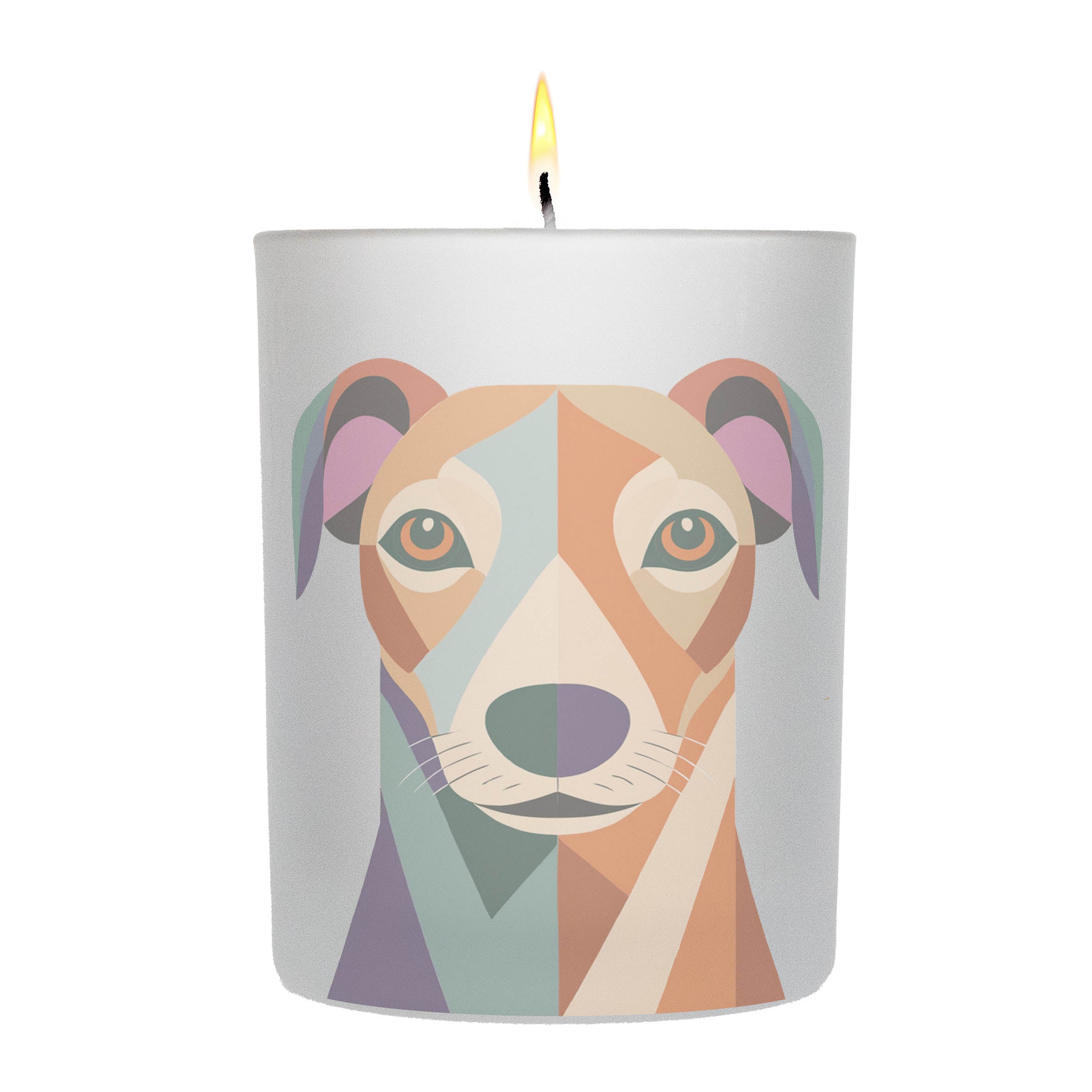 Greyhound Graphic Retro Chic Frosted Candle