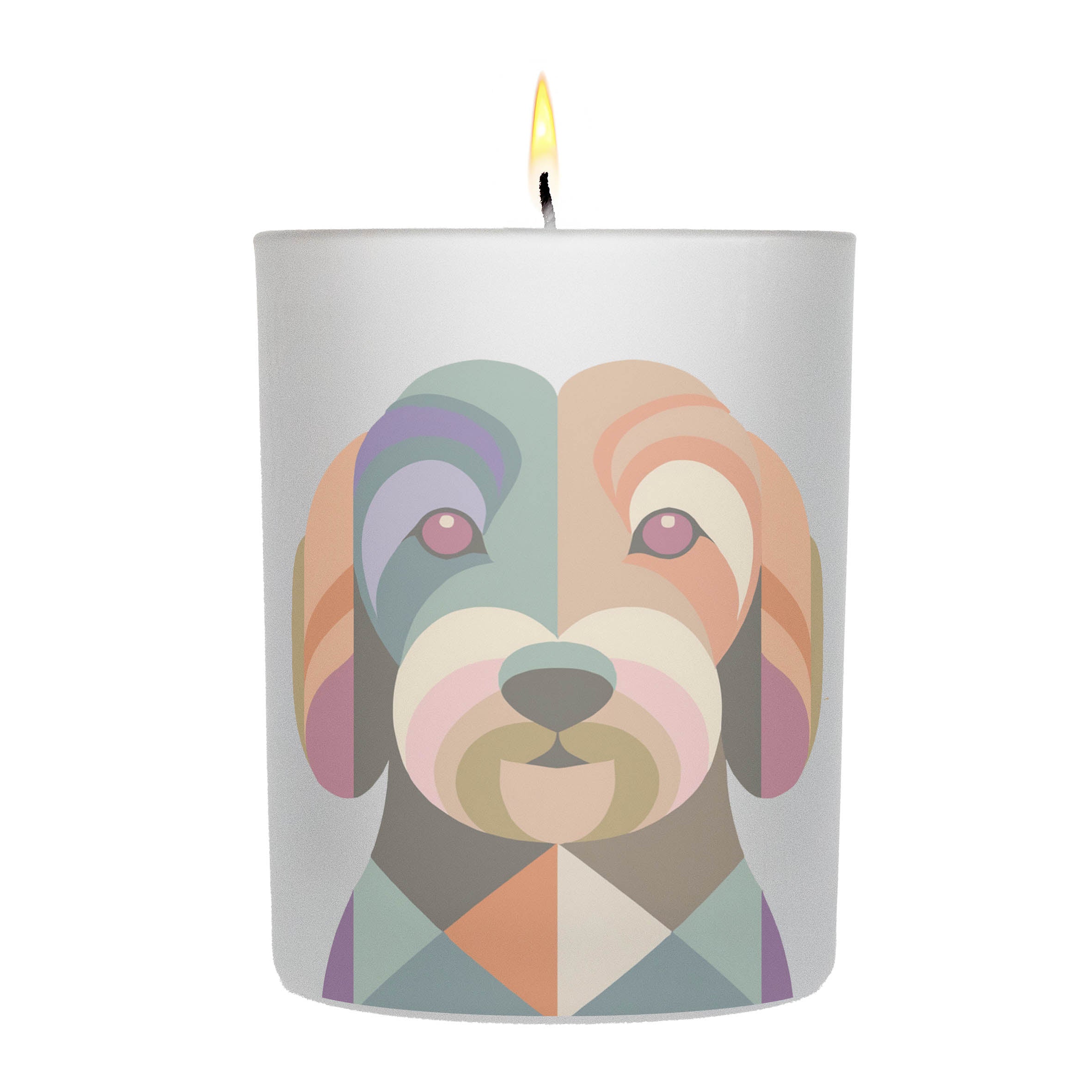 Groodle Graphic Retro Chic Frosted Candle