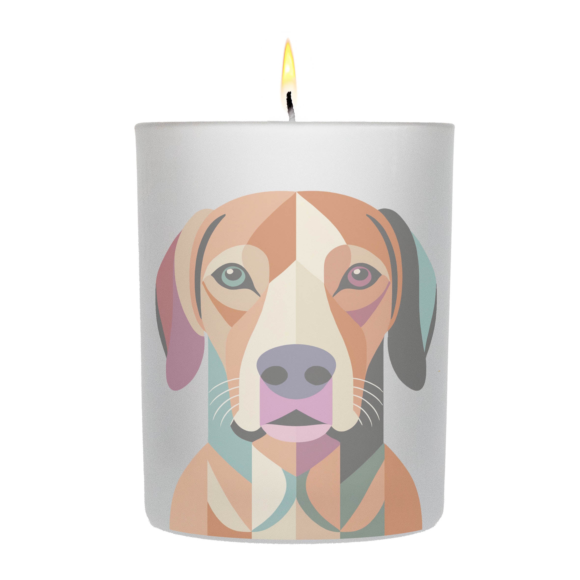 Hungarian Vizsla Graphic Retro Chic Frosted Candle