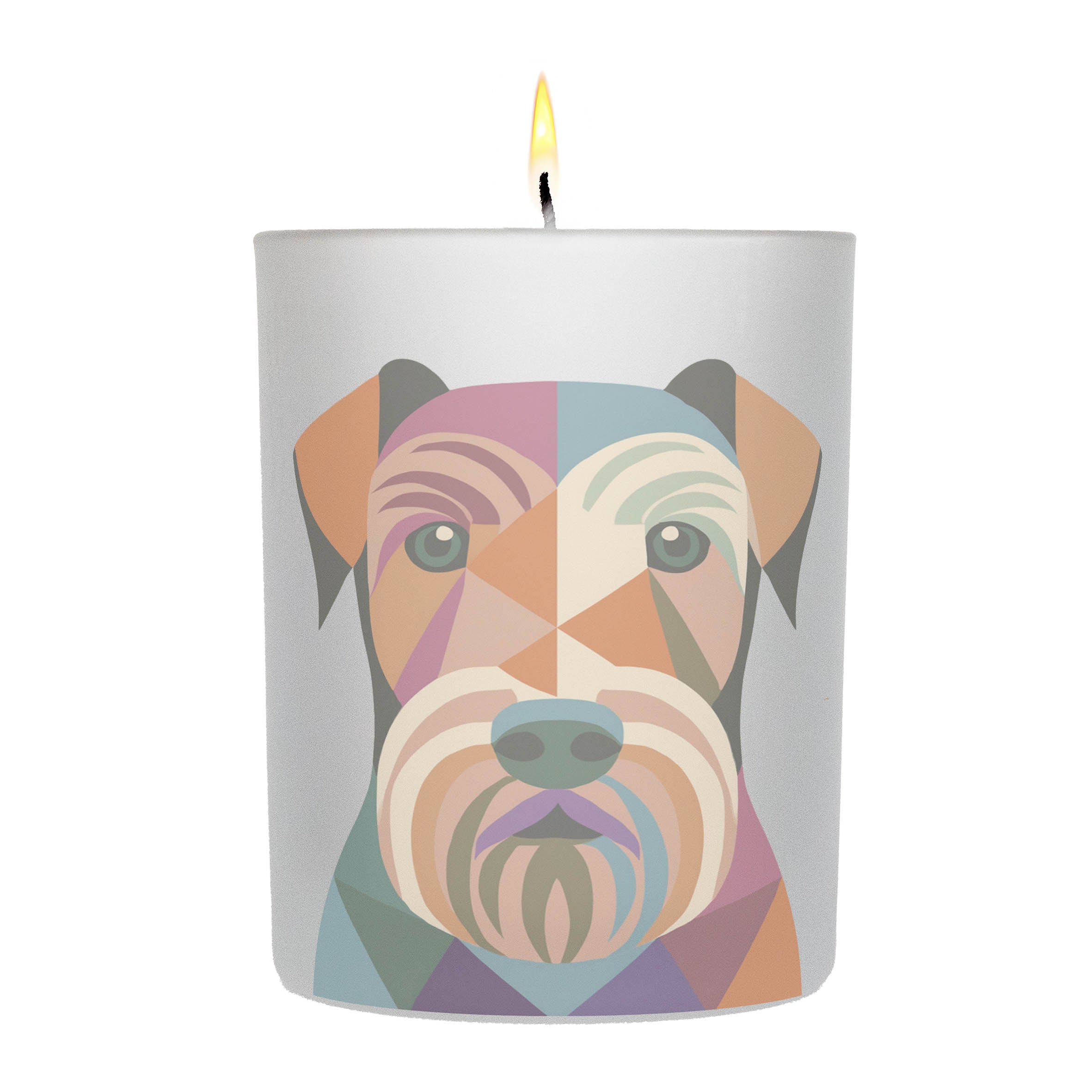 Irish Terrier Graphic Retro Chic Frosted Candle