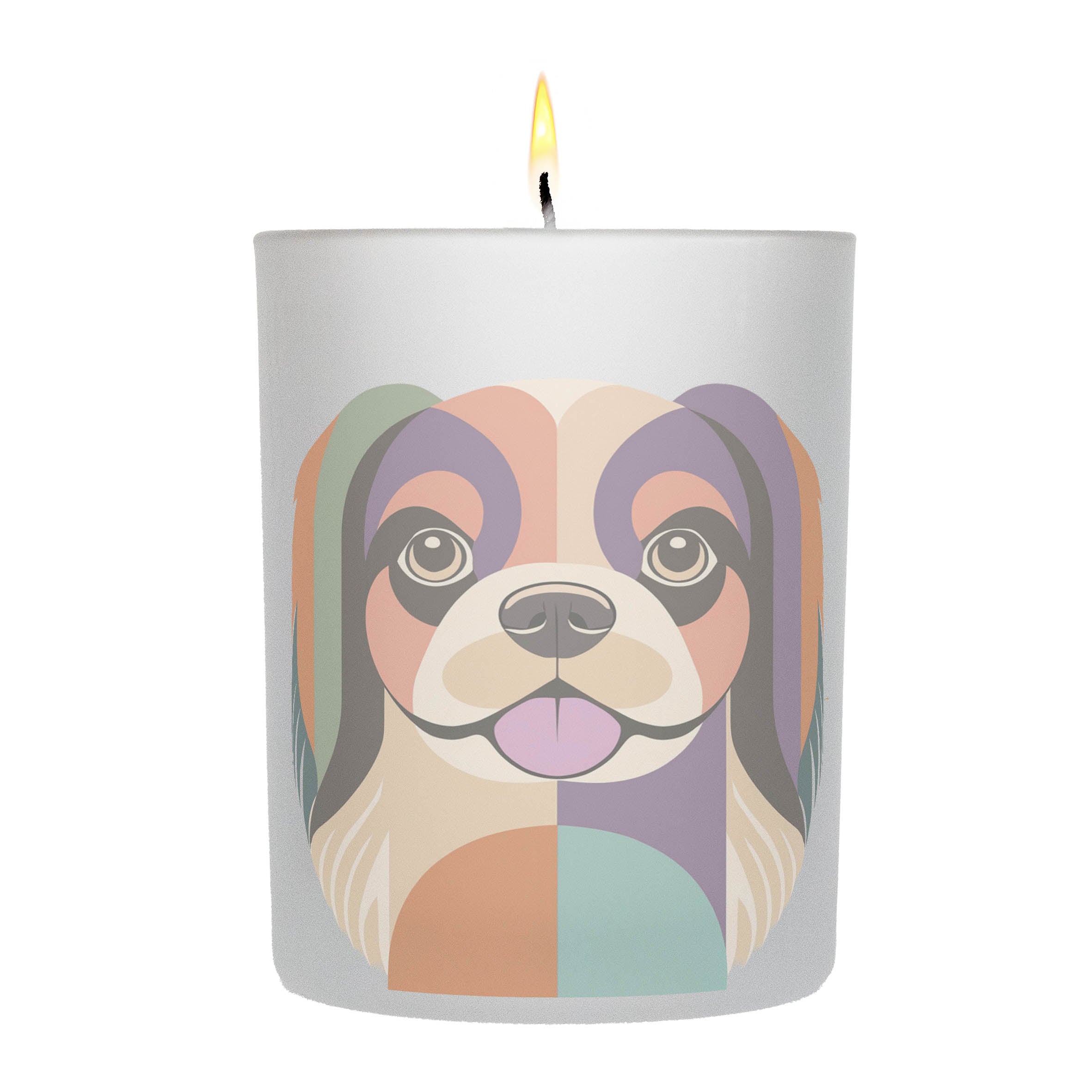 Japanese Chin Graphic Retro Chic Frosted Candle
