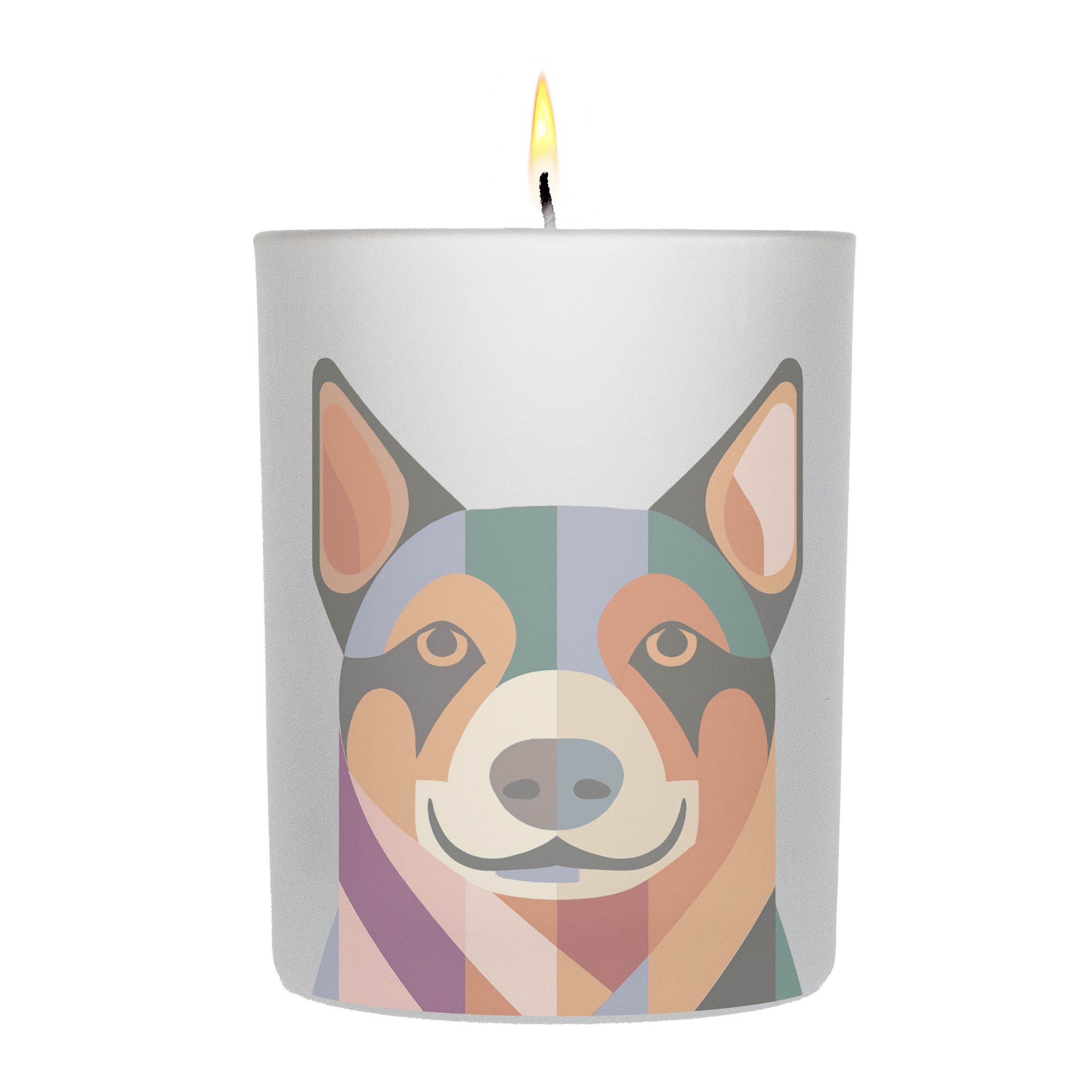 Kelpie Graphic Retro Chic Frosted Candle