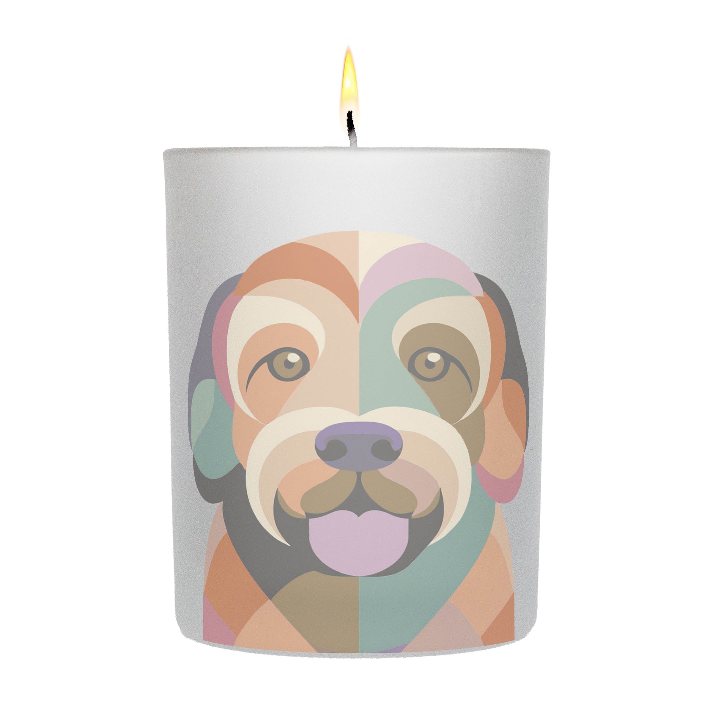 Labradoodle Graphic Retro Chic Frosted Candle