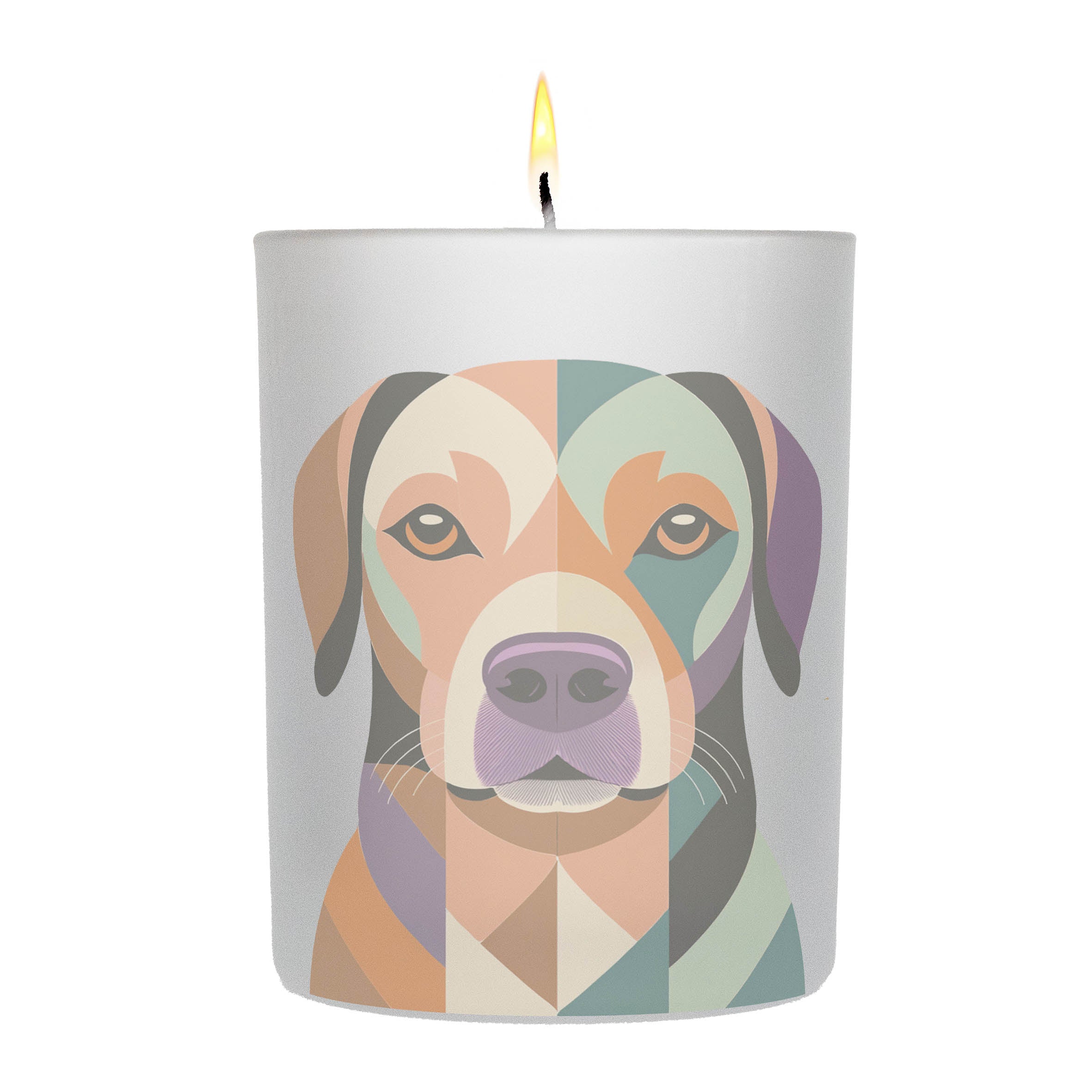 Labrador Retriever Graphic Retro Chic Frosted Candle