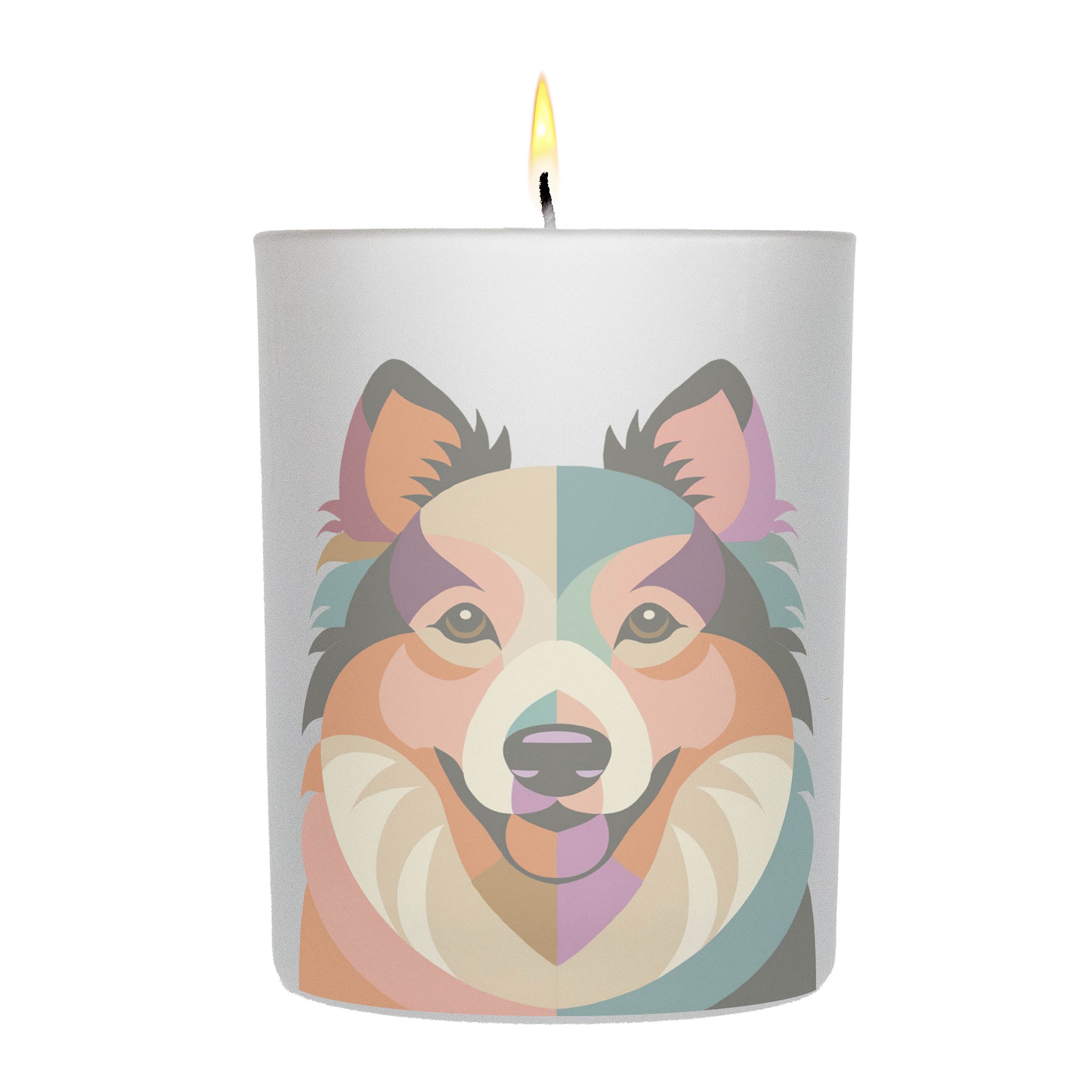 Lagotto Graphic Retro Chic Frosted Candle