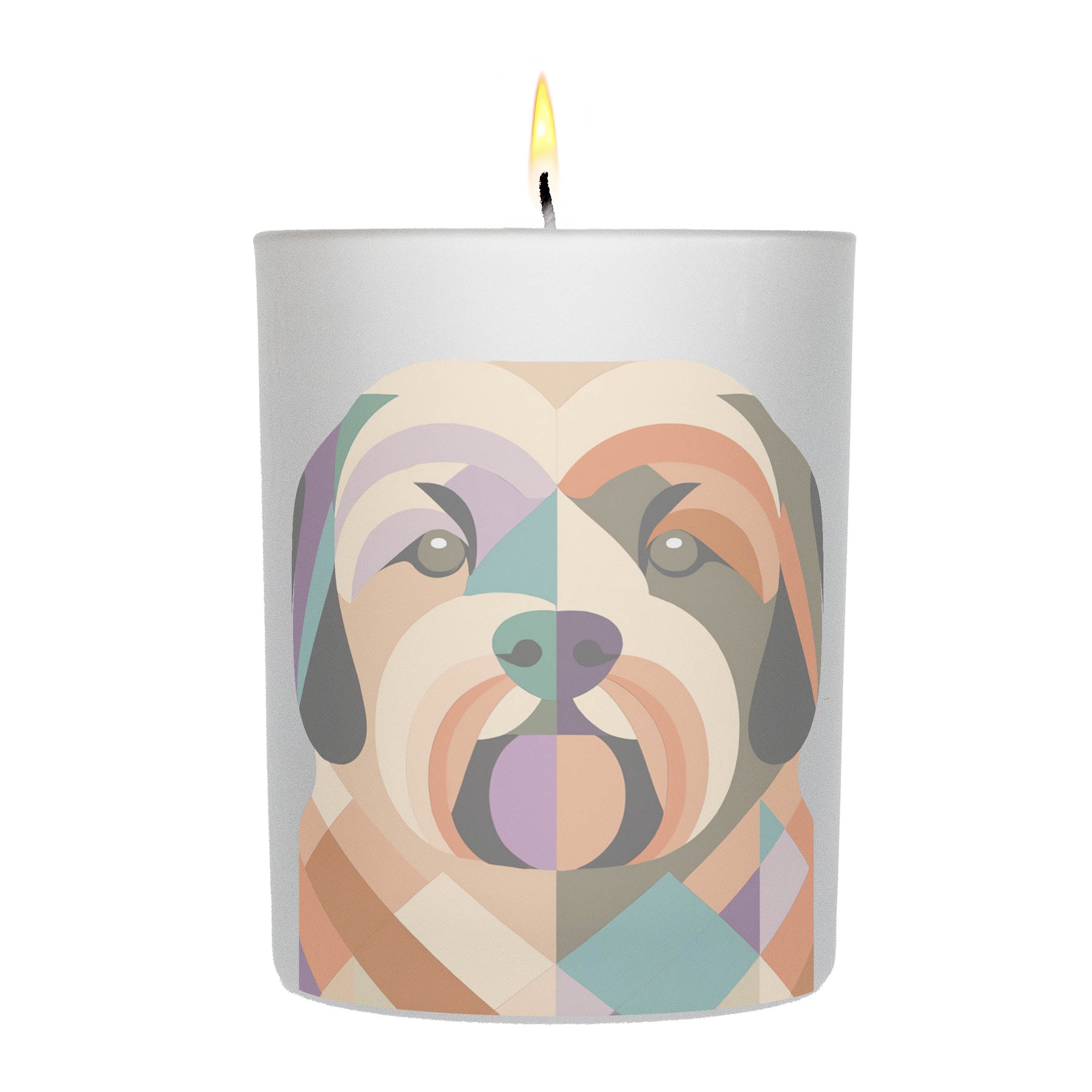 Lhaso Apso Graphic Retro Chic Frosted Candle