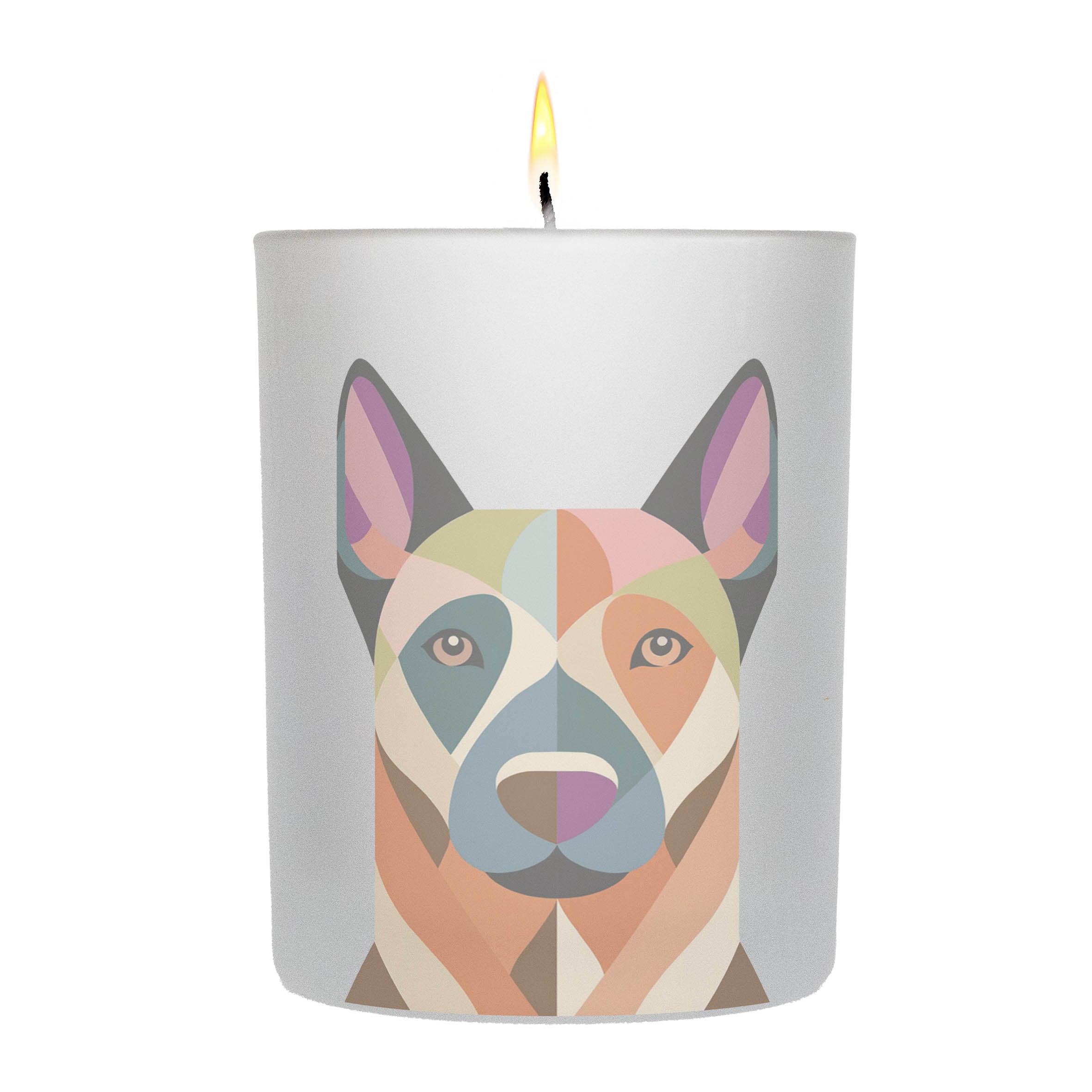 Malinois Graphic Retro Chic Frosted Candle