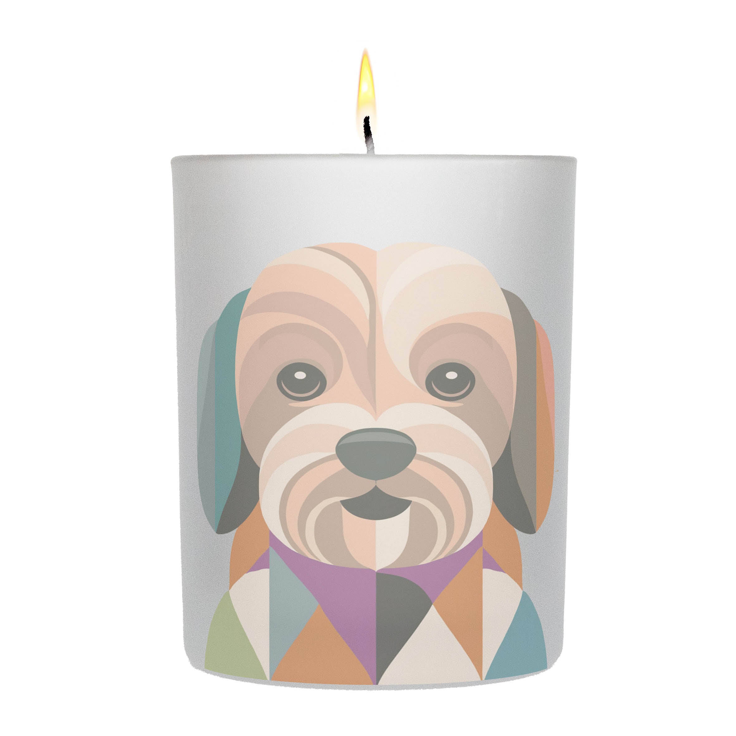 Maltipoo Graphic Retro Chic Frosted Candle