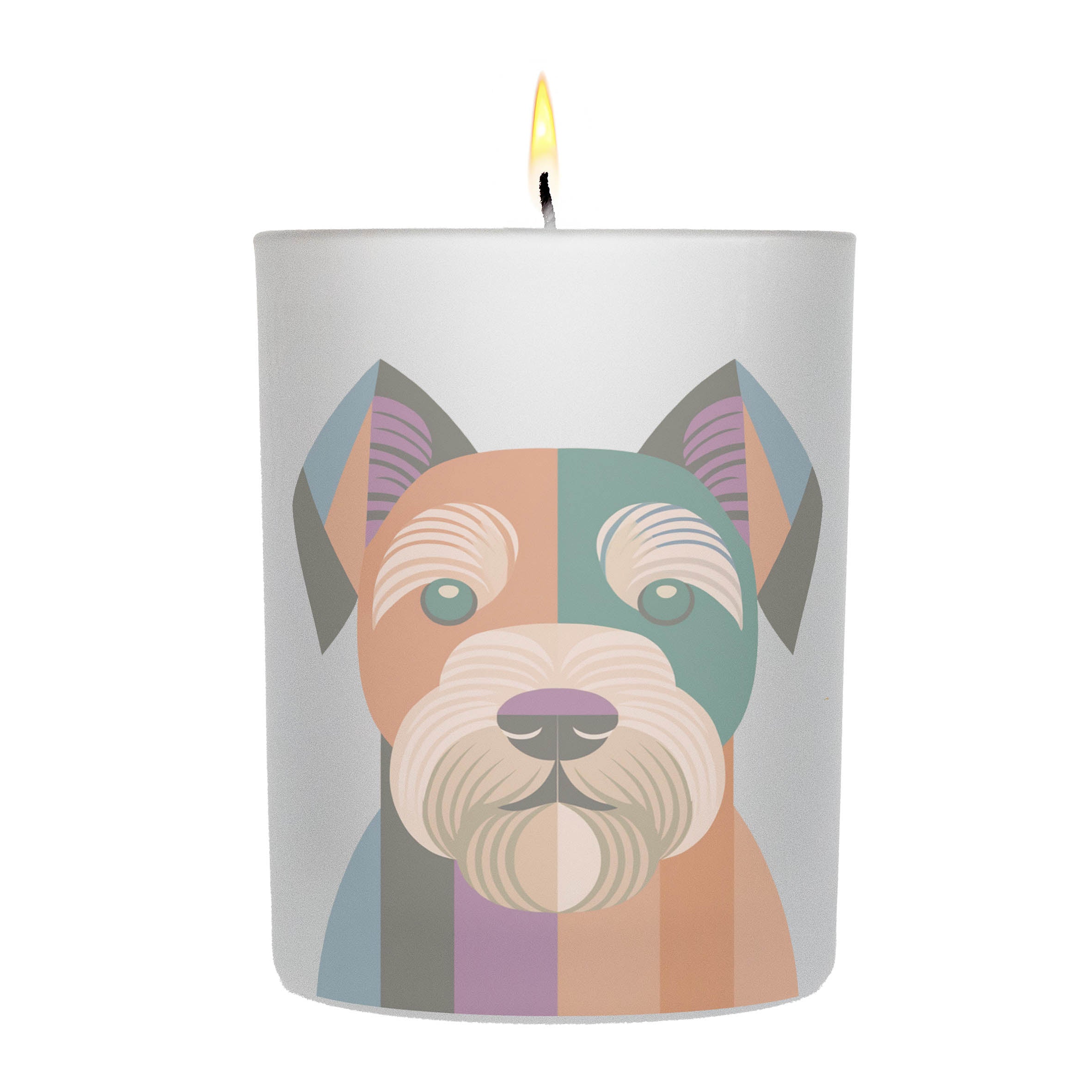 Manchester Terrier Graphic Retro Chic Frosted Candle