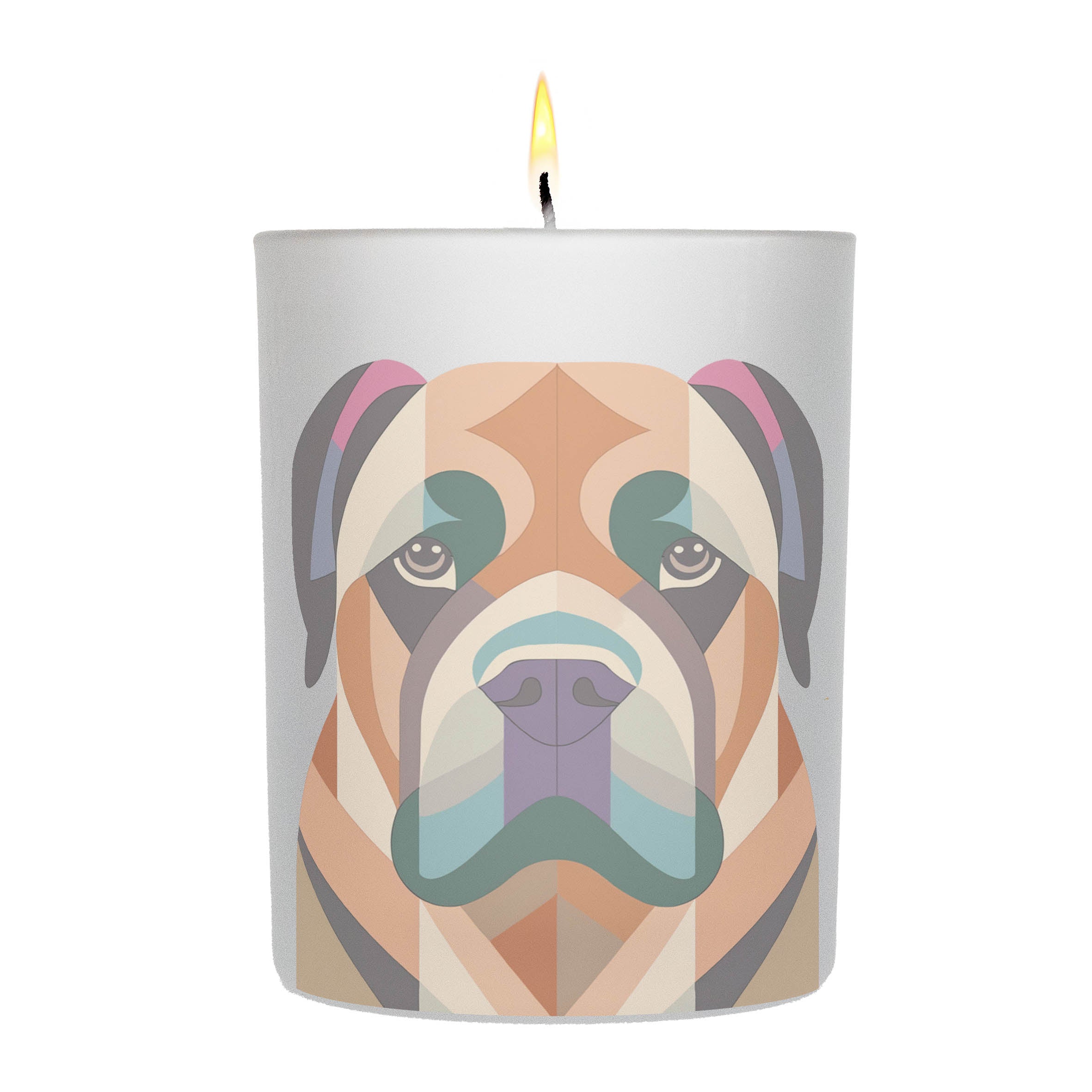 Mastiff Graphic Retro Chic Frosted Candle