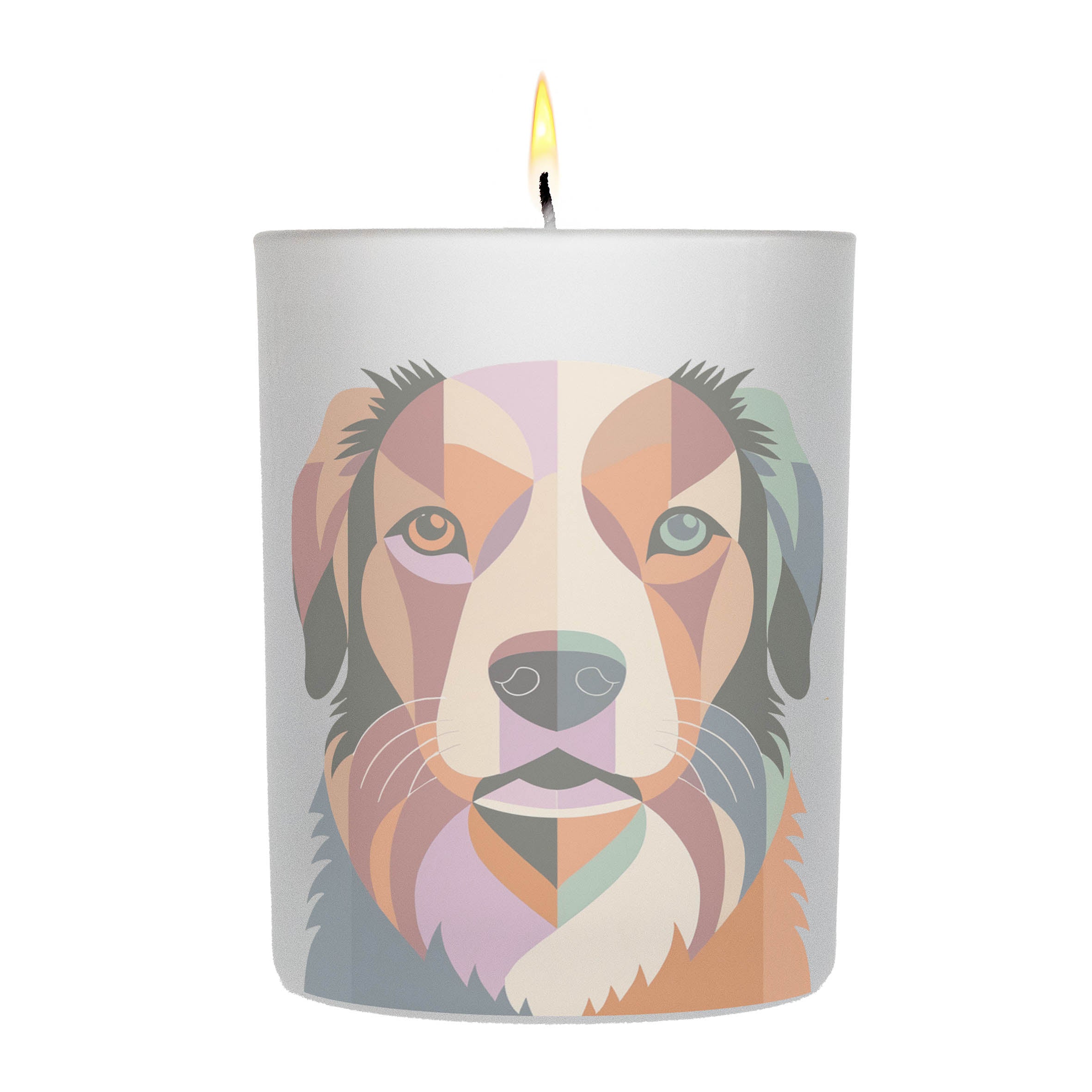 Nova Scotia Duck Tolling Retriever Graphic Retro Chic Frosted Candle