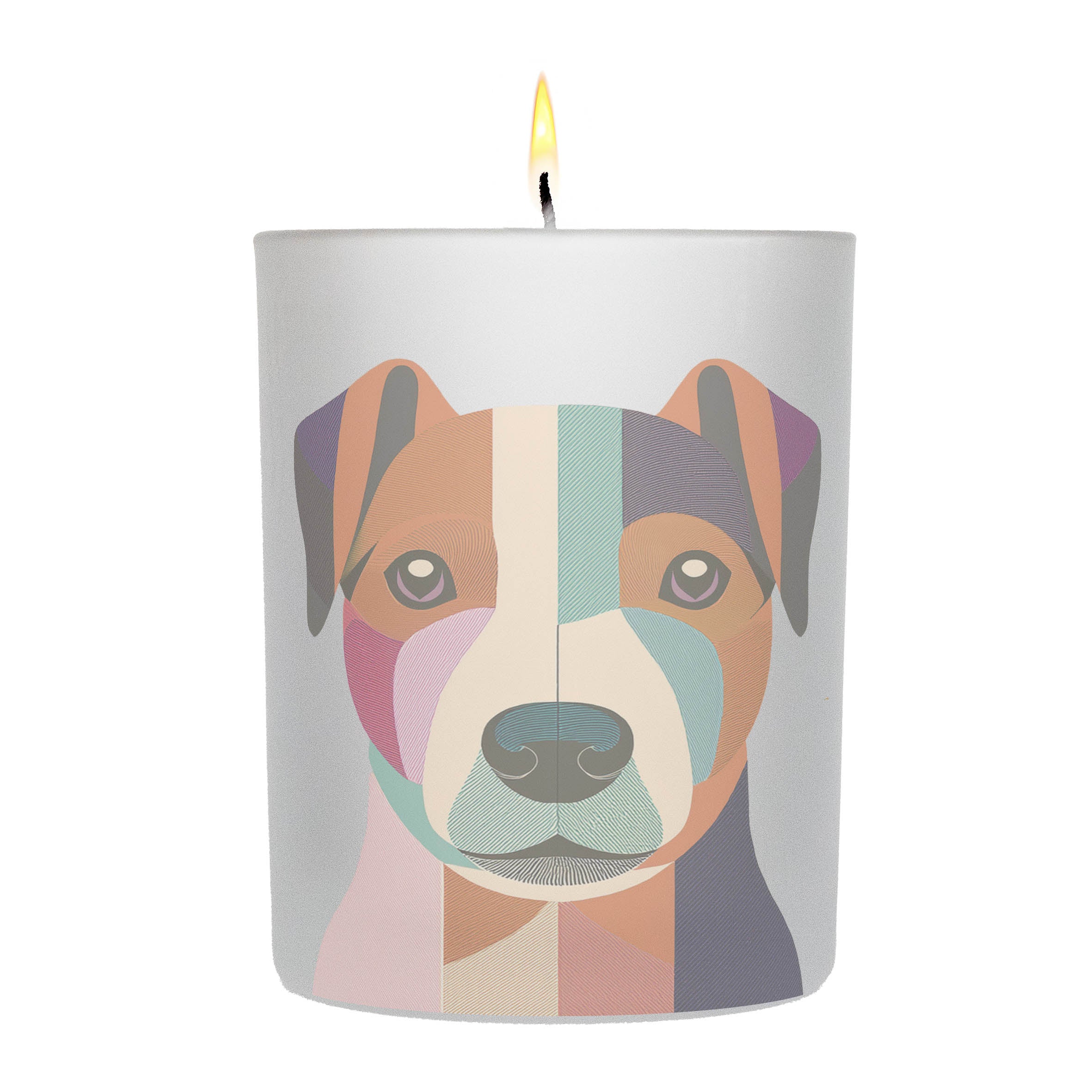 Parson Russell Terrier Graphic Retro Chic Frosted Candle