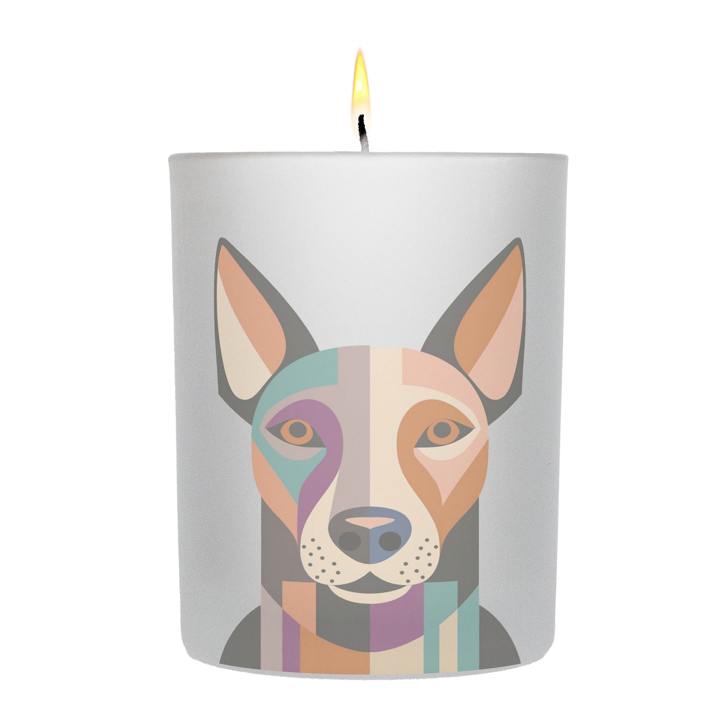 Pharaoh Hound Graphic Retro Chic Frosted Candle