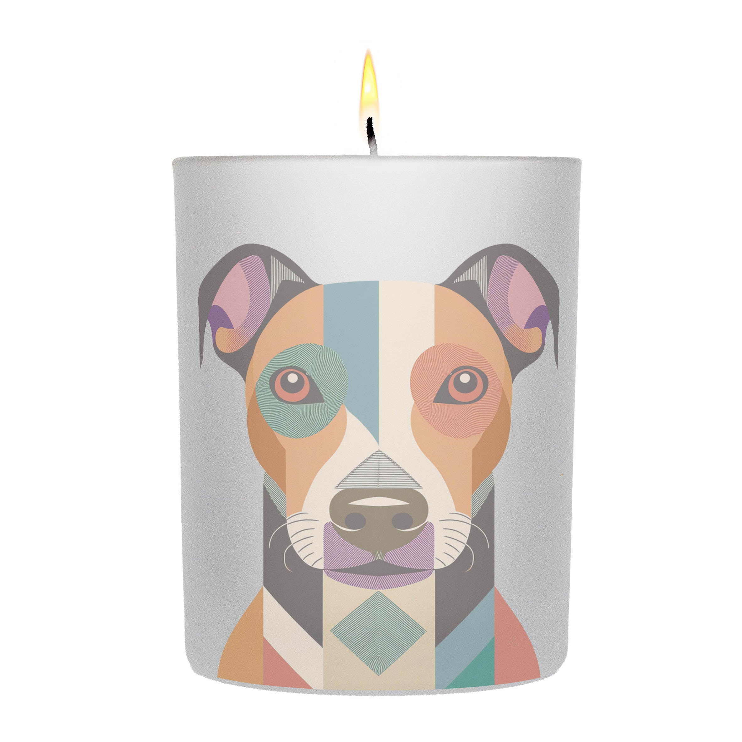 Whippet Graphic Retro Chic Frosted Candle