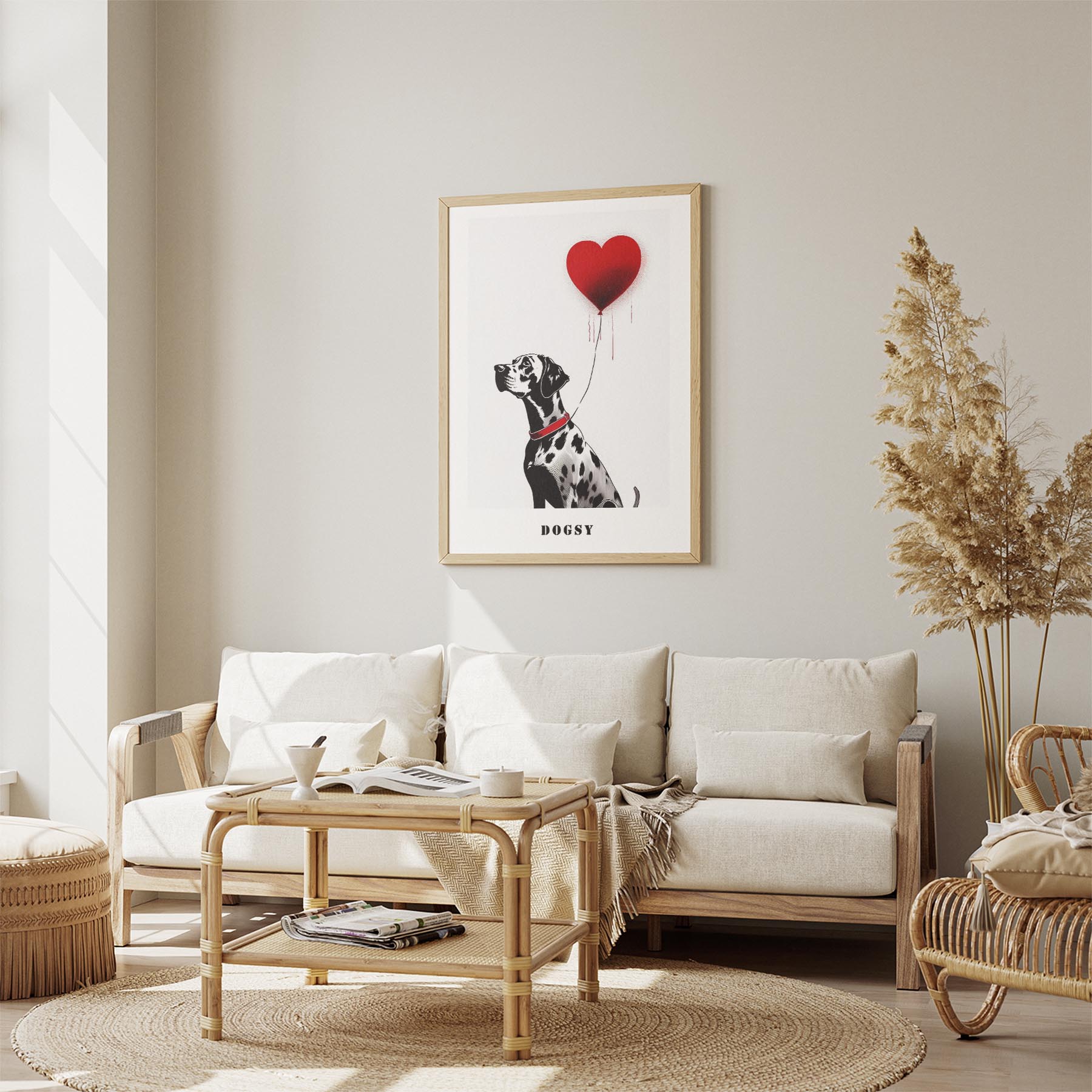 Dalmatian DOGSY Series inspired by the Art of Banksy with text Dogsy image 2