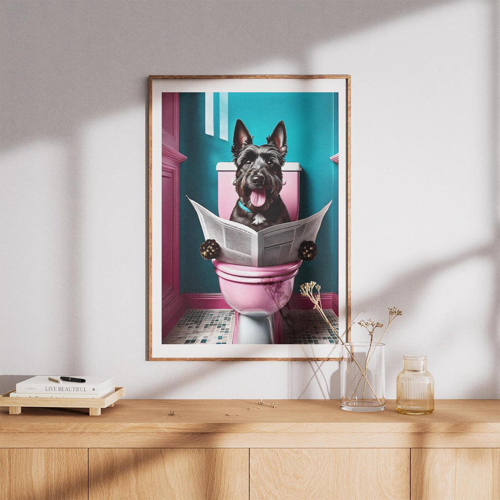 Scottish Terrier Toilet Dogs PInk and Turquise image 8