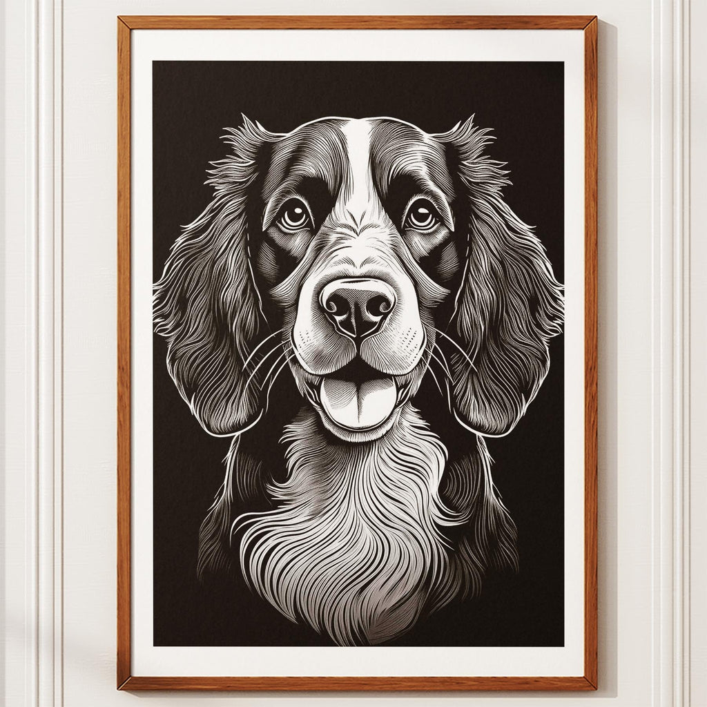 English Springer Spaniel Line Dog Series in Black and White image 11