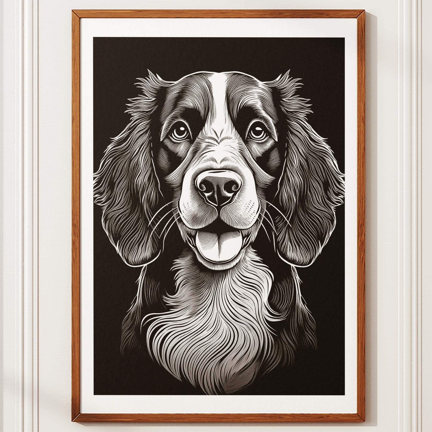 English Springer Spaniel Line Dog Series in Black and White image 11