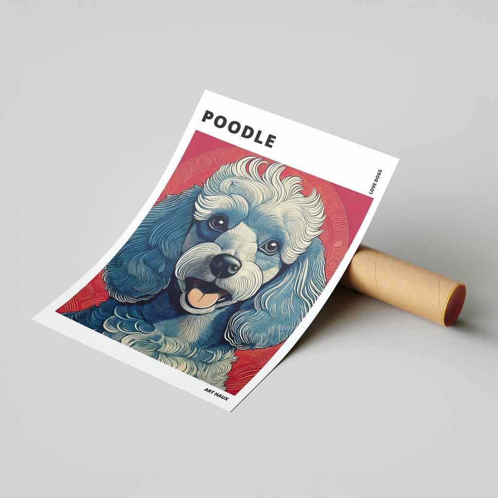 Poodle Hokusai Japanese Inspired Dog Series with Text image 6