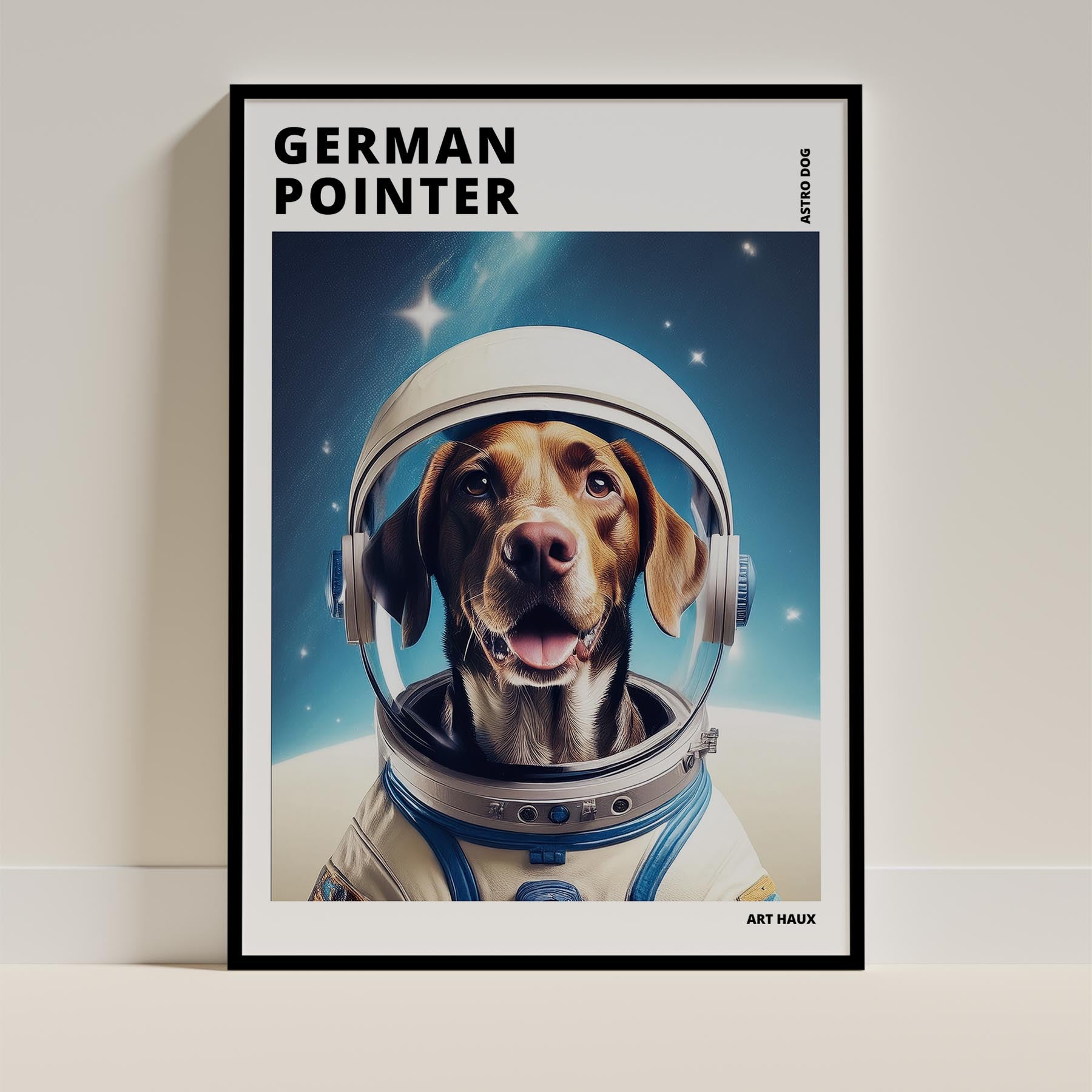 German Pointer Astronaut Dog Series with Text Astro Dog image 0