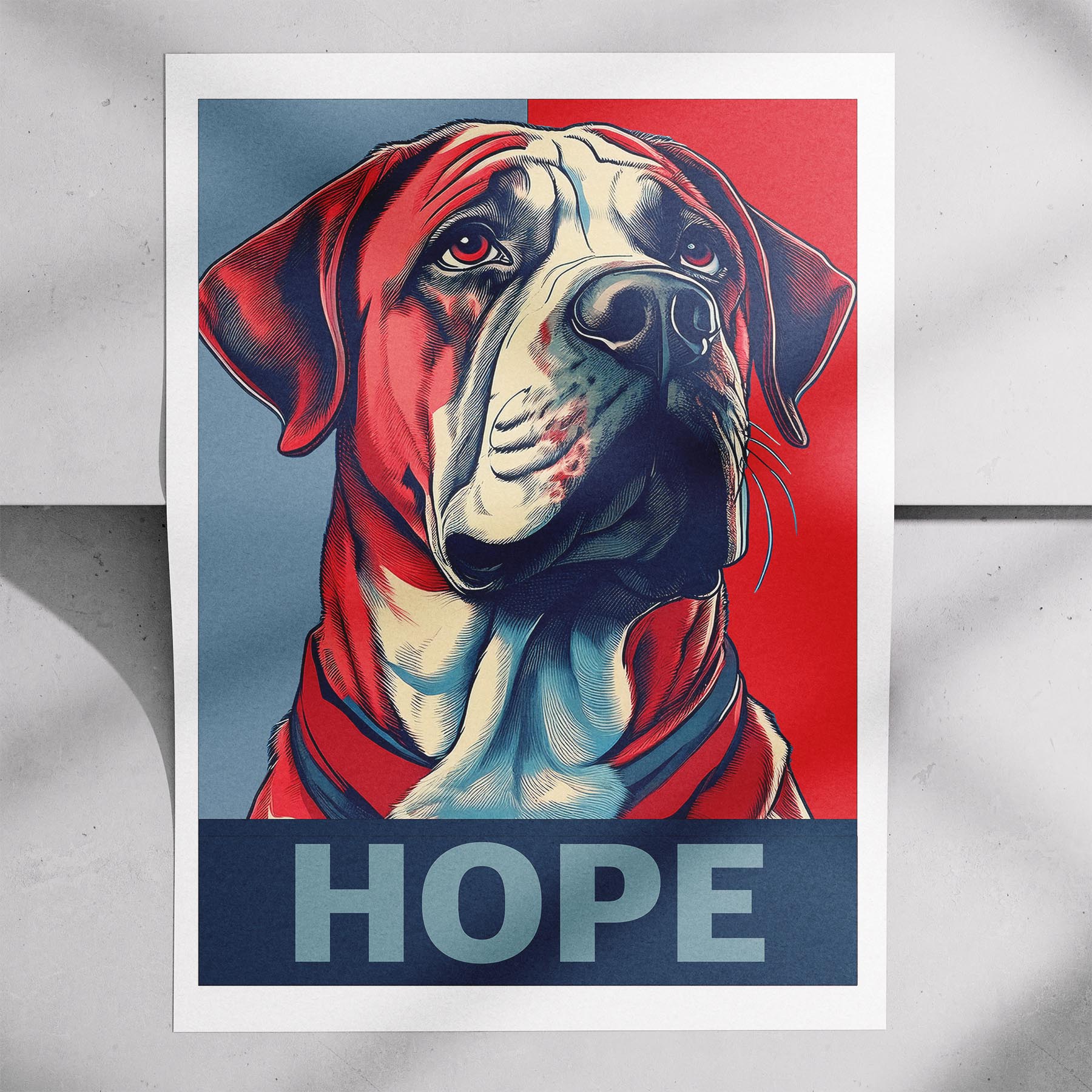 Neapolitan Mastiff HOPE Series Inspired by the Obama Poster image 7