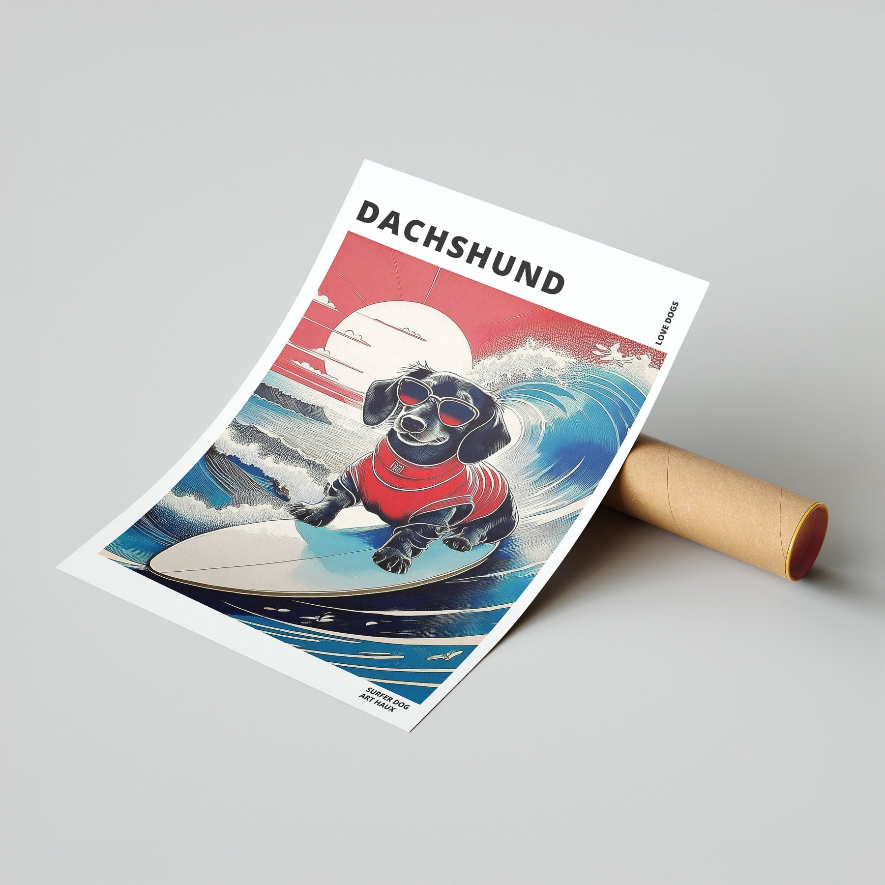 Dachshund Hokosai Surfer Dogs 1 image 7