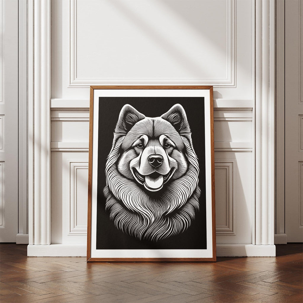 Chow Chow Line Dog Series in Black and White image 4