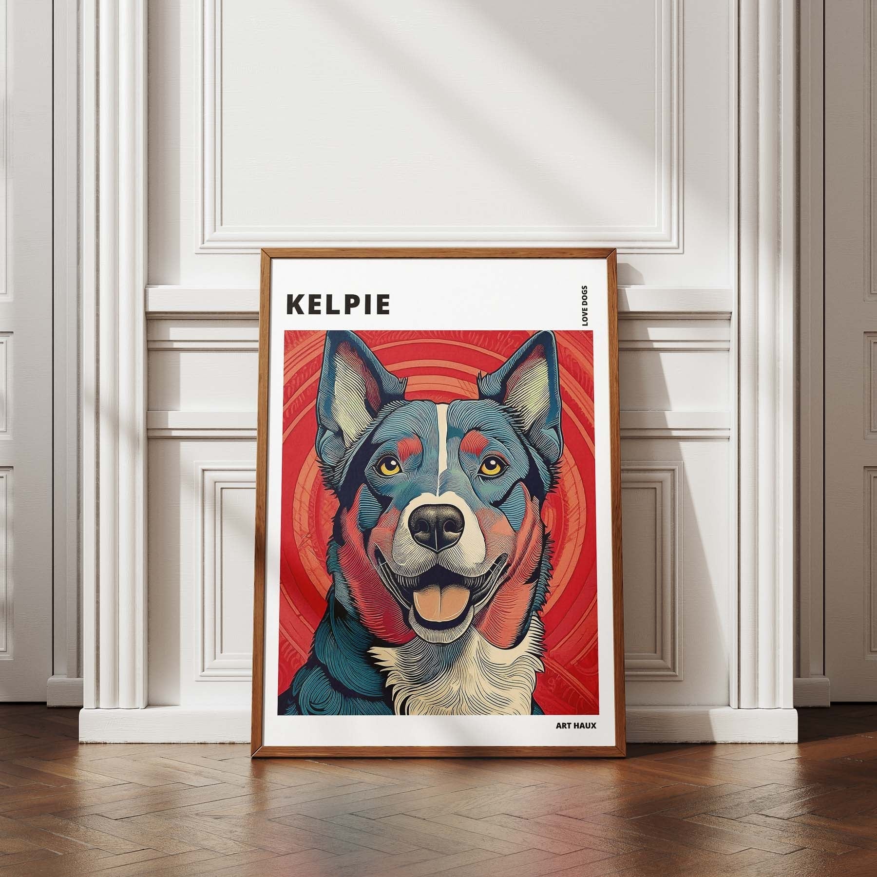 Kelpie Hokusai Japanese Inspired Dog Series with Text image 4