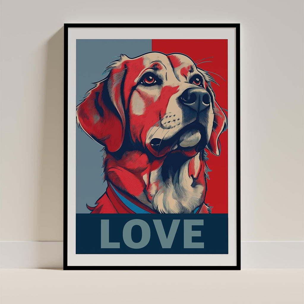Golden Retriever LOVE Series Inspired by the Obama Poster image 0