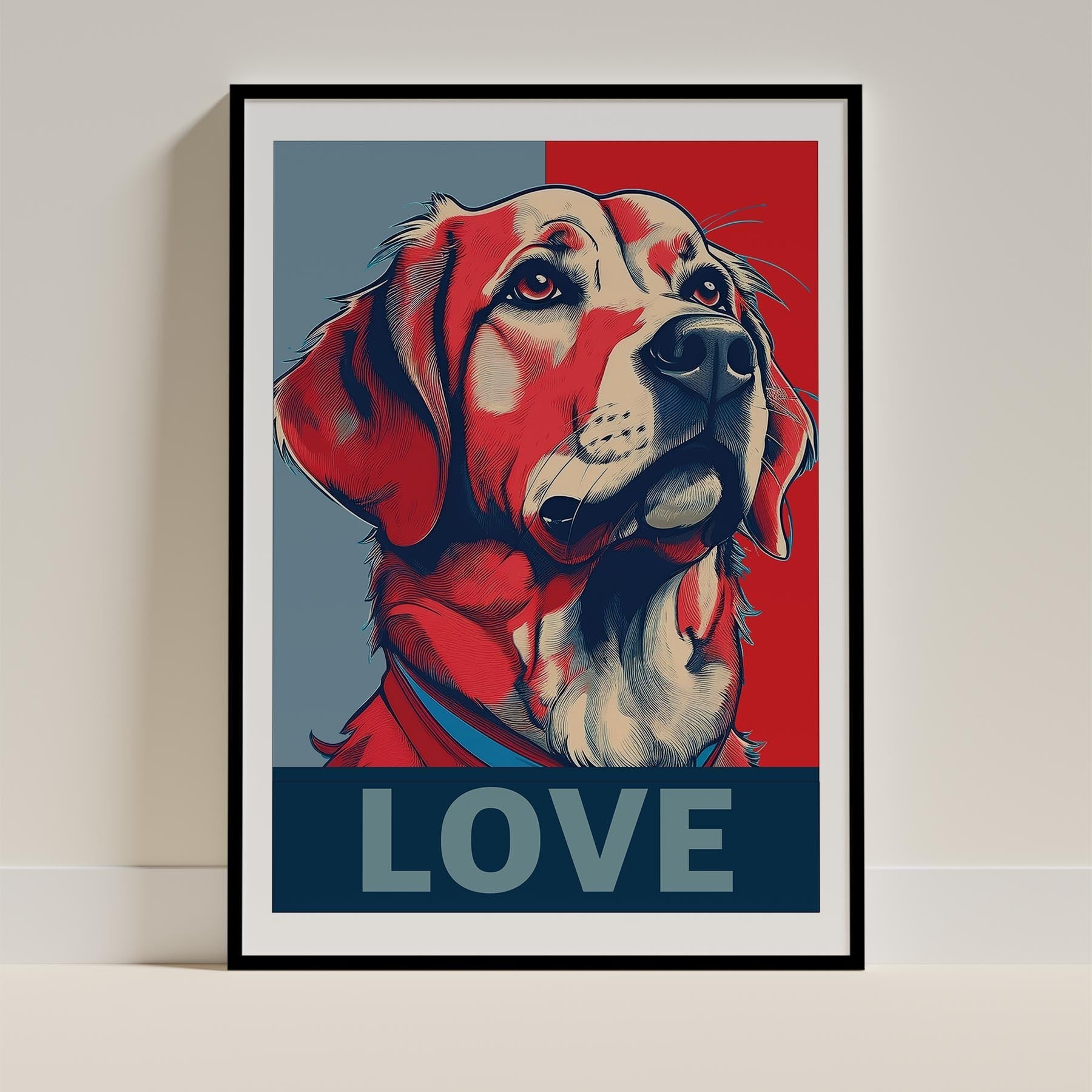Golden Retriever LOVE Series Inspired by the Obama Poster image 0