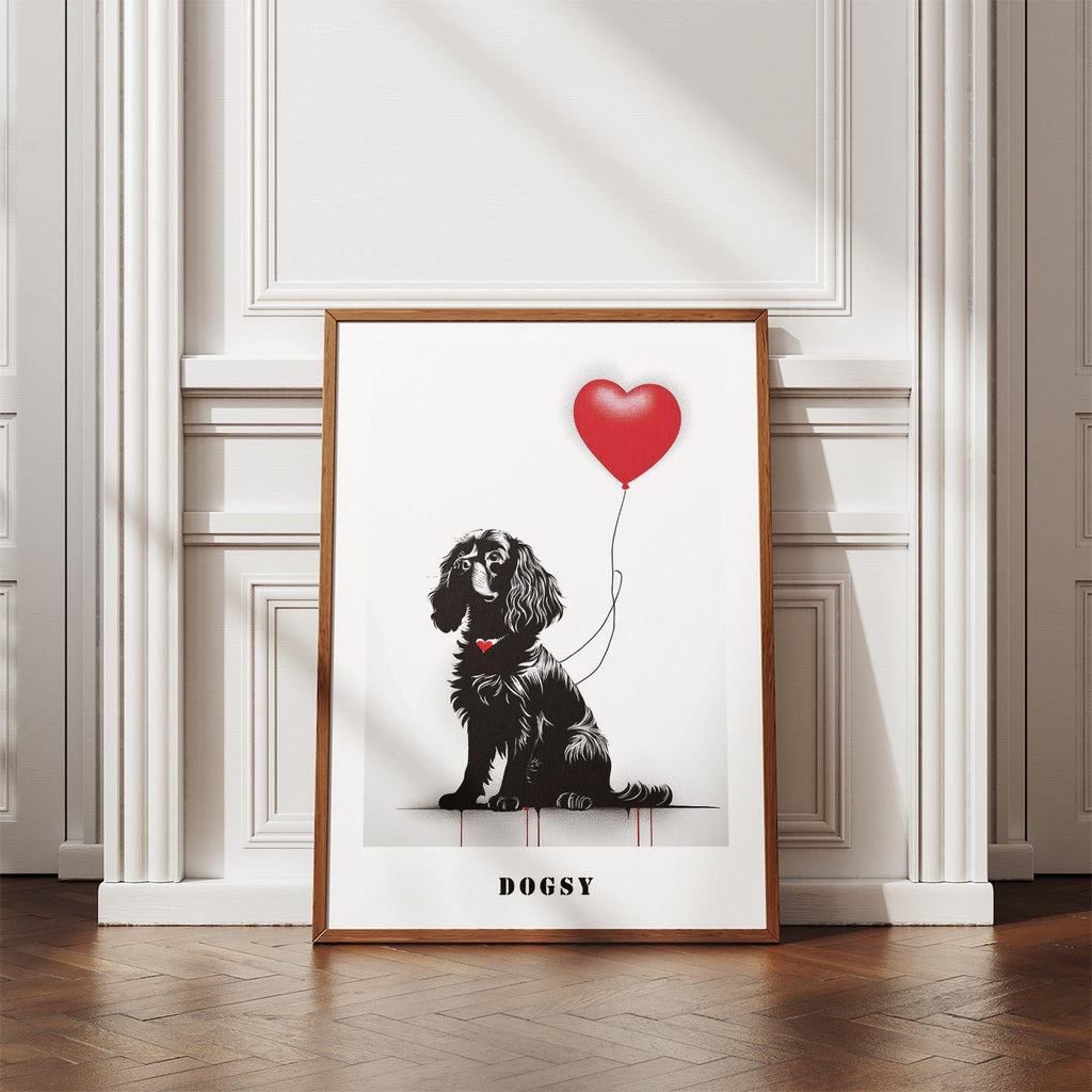 Cavalier Spaniel DOGSY Series inspired by the Art of Banksy with text Dogsy image 4