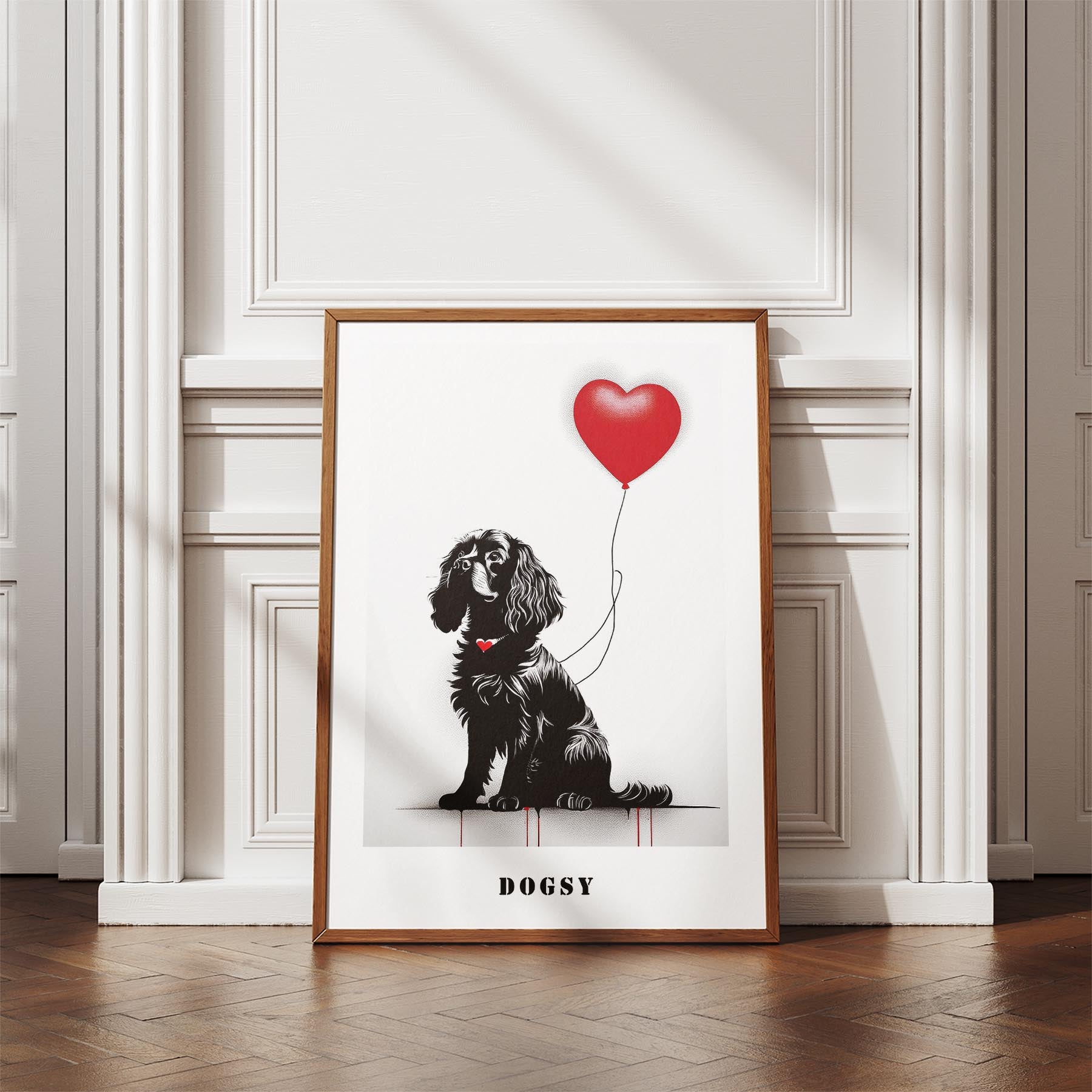 Cavalier Spaniel DOGSY Series inspired by the Art of Banksy with text Dogsy image 4